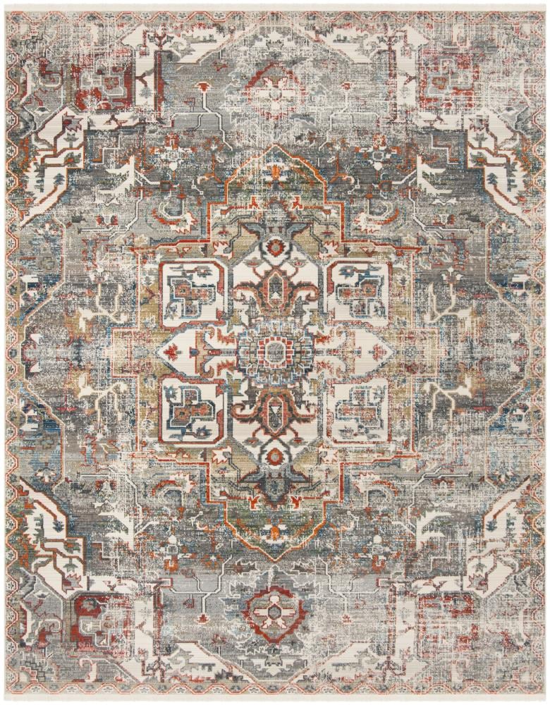 Gray Reversible Synthetic 6' x 9' Rectangular Area Rug