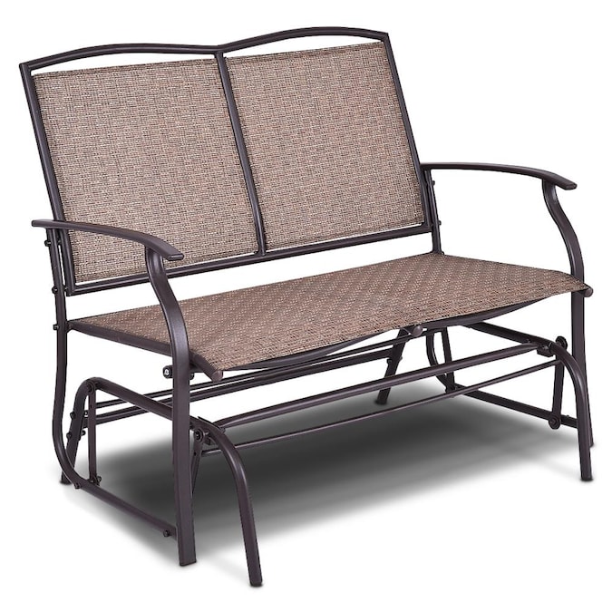 Goplus Patio Glider Rocking Bench Double 2 Person Chair Loveseat Armchair Backyard In The Benches Department At Com - 2 Person Patio Glider Loveseat Rocking Chair Bench