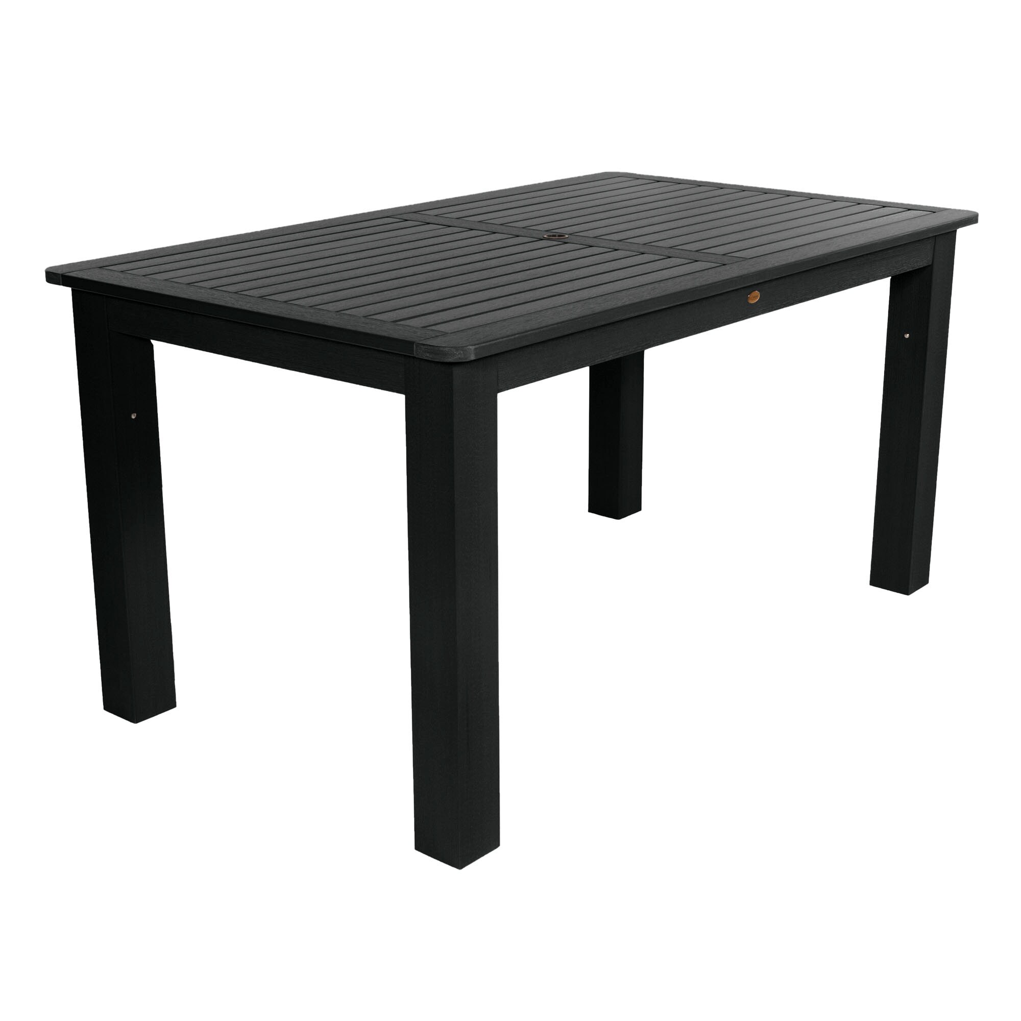 highwood AD-CTB47-BKE Rectangle Outdoor Counter Table 42-in W x 72-in L with Umbrella Hole