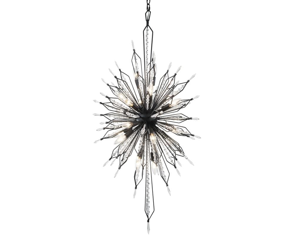 Varaluz 311F20CB Orbital 20 -Light Black Mid-century For Use in Bedrooms, Dining Rooms, Foyers, Kitchens, Living Rooms Chandelier