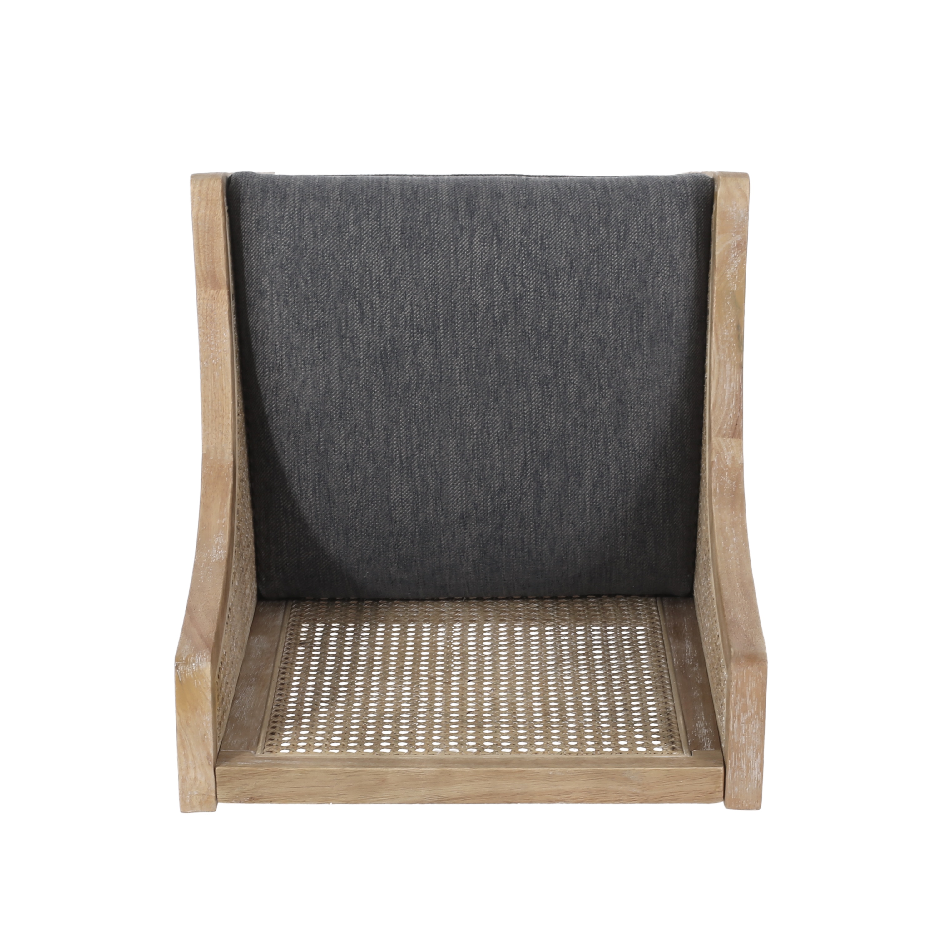 Charcoal and Natural Wood Cane Back 30" Barstools, Set of 2