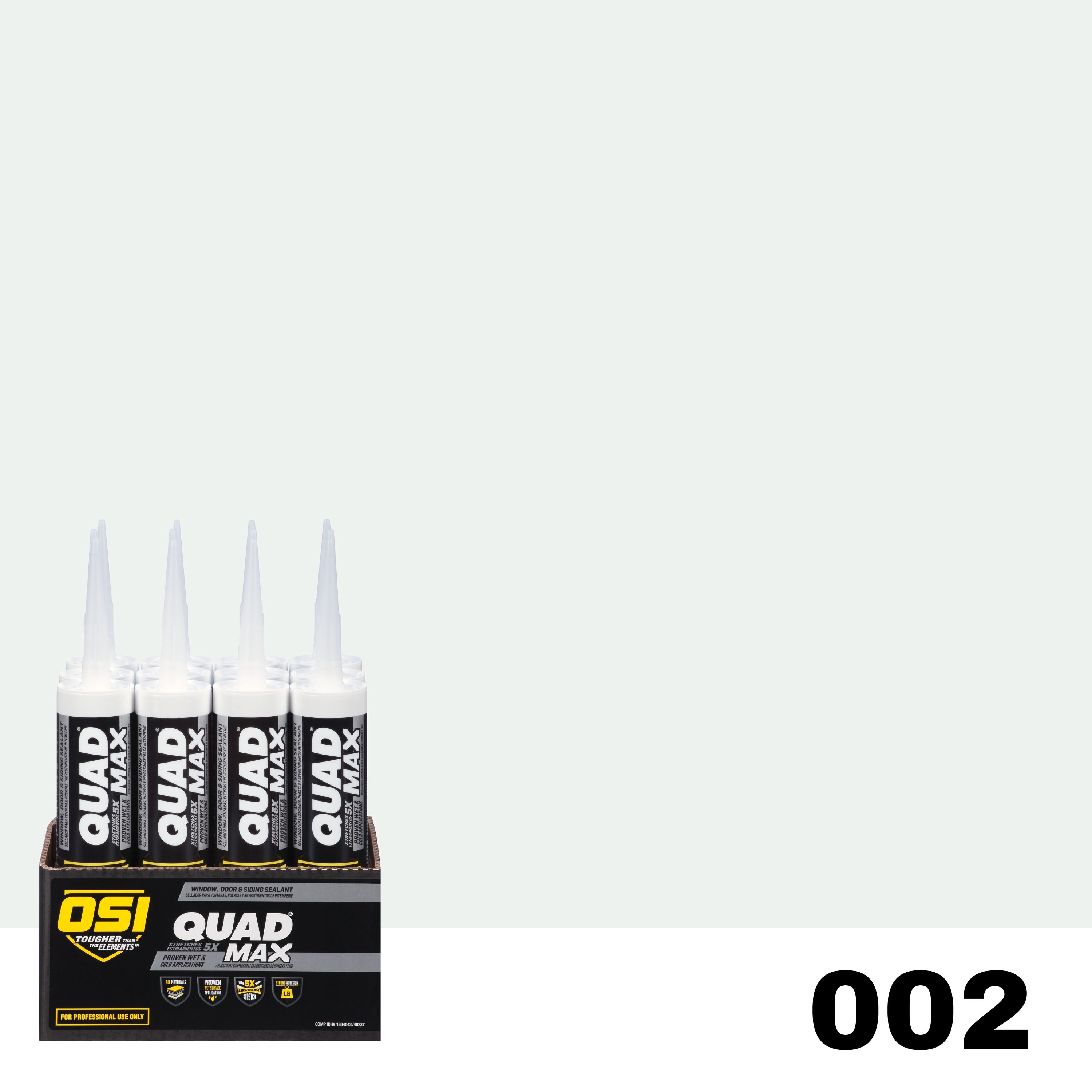OSI 1868685 Quad Max 12 -Pack 10-oz Window door White 002 Paintable Advanced Sealant Caulk