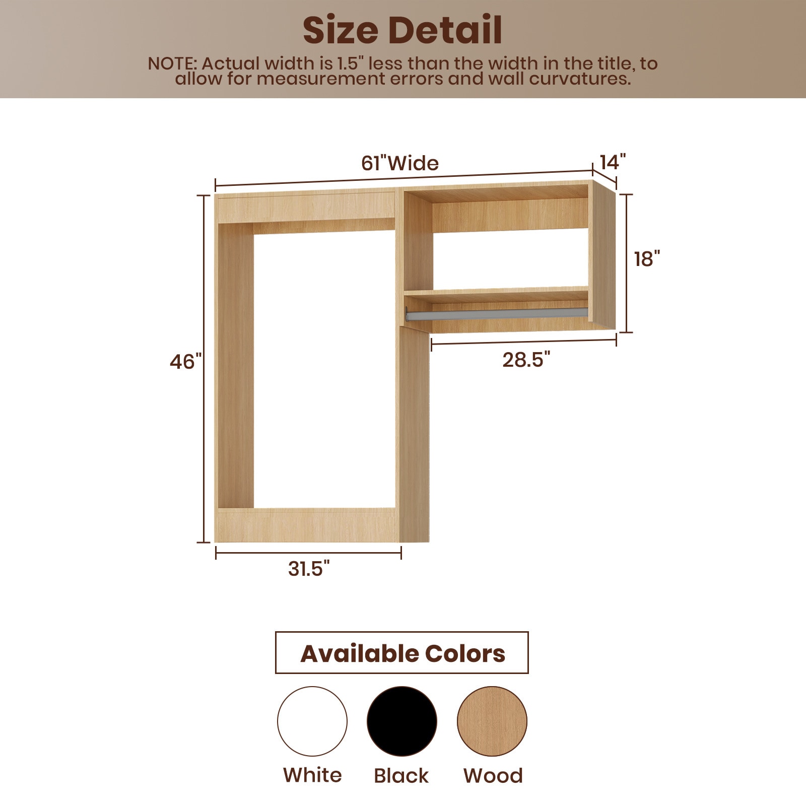 LOVMOR LO-MODEL2-30-ZJL Wood-Closet-Shelves - View #7