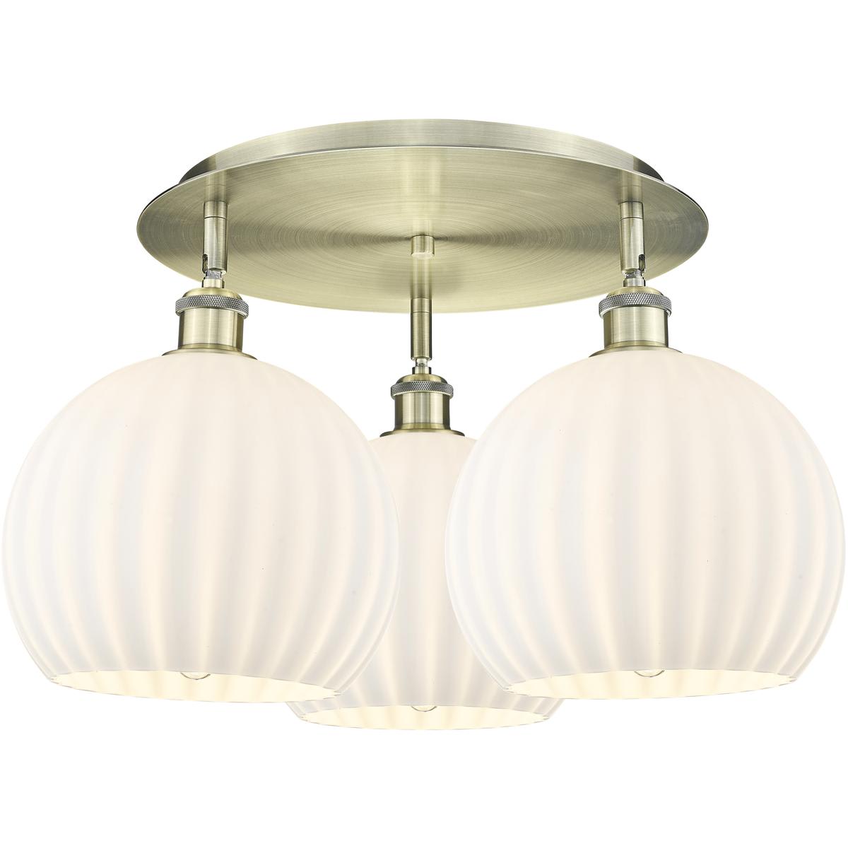 Innovations Lighting 2674204 516-3C-AB-G1217-10WV Ballston White Venetian Flush Mount