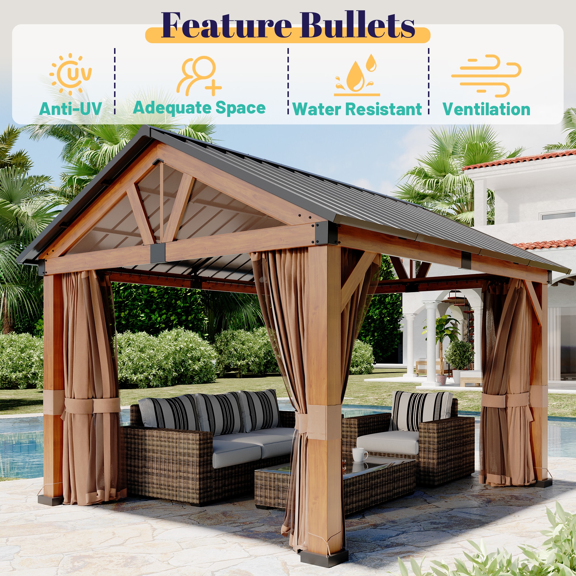 Clihome CL0605DHZY1012 Wood-Resin-Gazebos - View #11