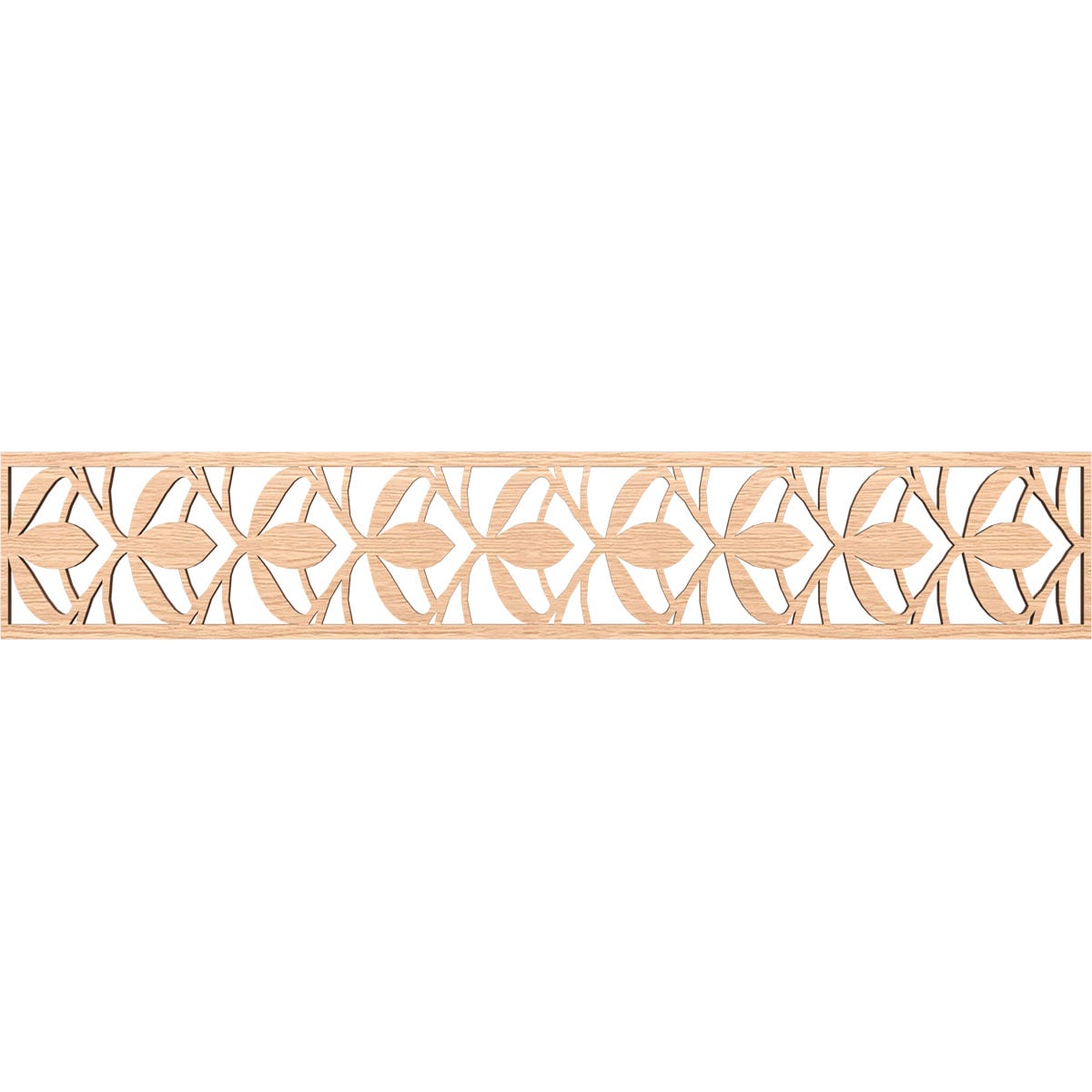 Ekena Millwork MLDB08X46SALRO Salem Fretwork Flat Trim 8-in x 3.89-ft Red Oak Brown Unfinished 2157473 Pierced Wall Panel Moulding