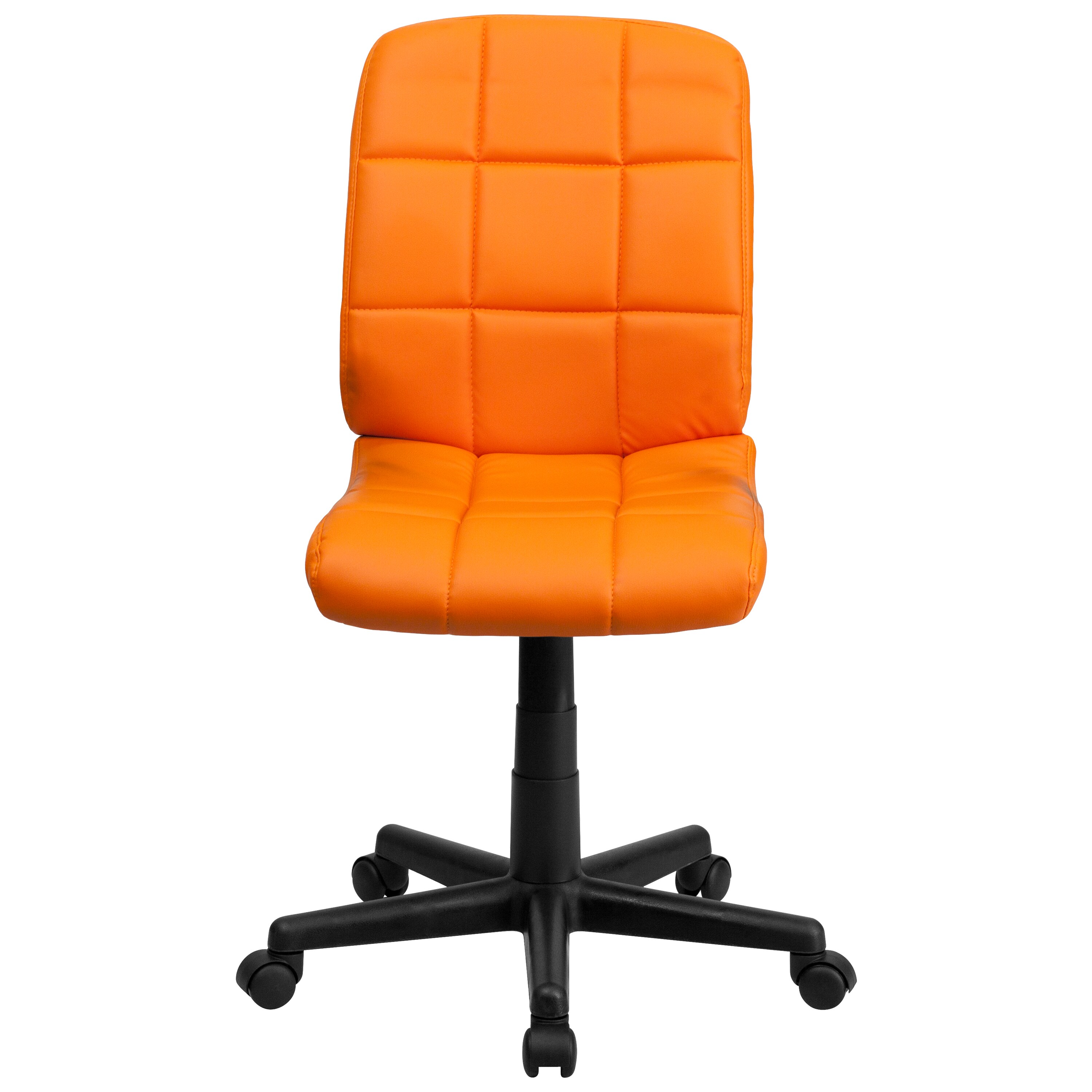 Ergonomic Mid-Back Orange Vinyl Swivel Task Chair