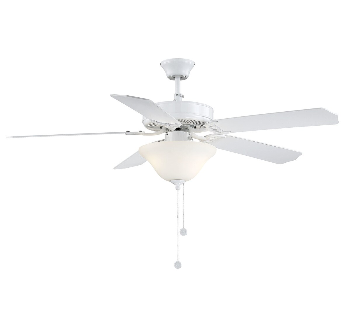 Meridian Lite Trends M2018WHRV Meridian 52-in White with Chestnut and Grey Weathered Oak Blades Ceiling Fan With Light ( 5 -Blade )