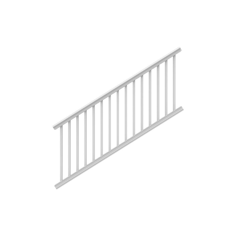 Freedom Prescot 8-ft x 3-in x 3-ft 3.5-in White PVC Deck Stair Rail Kit ...