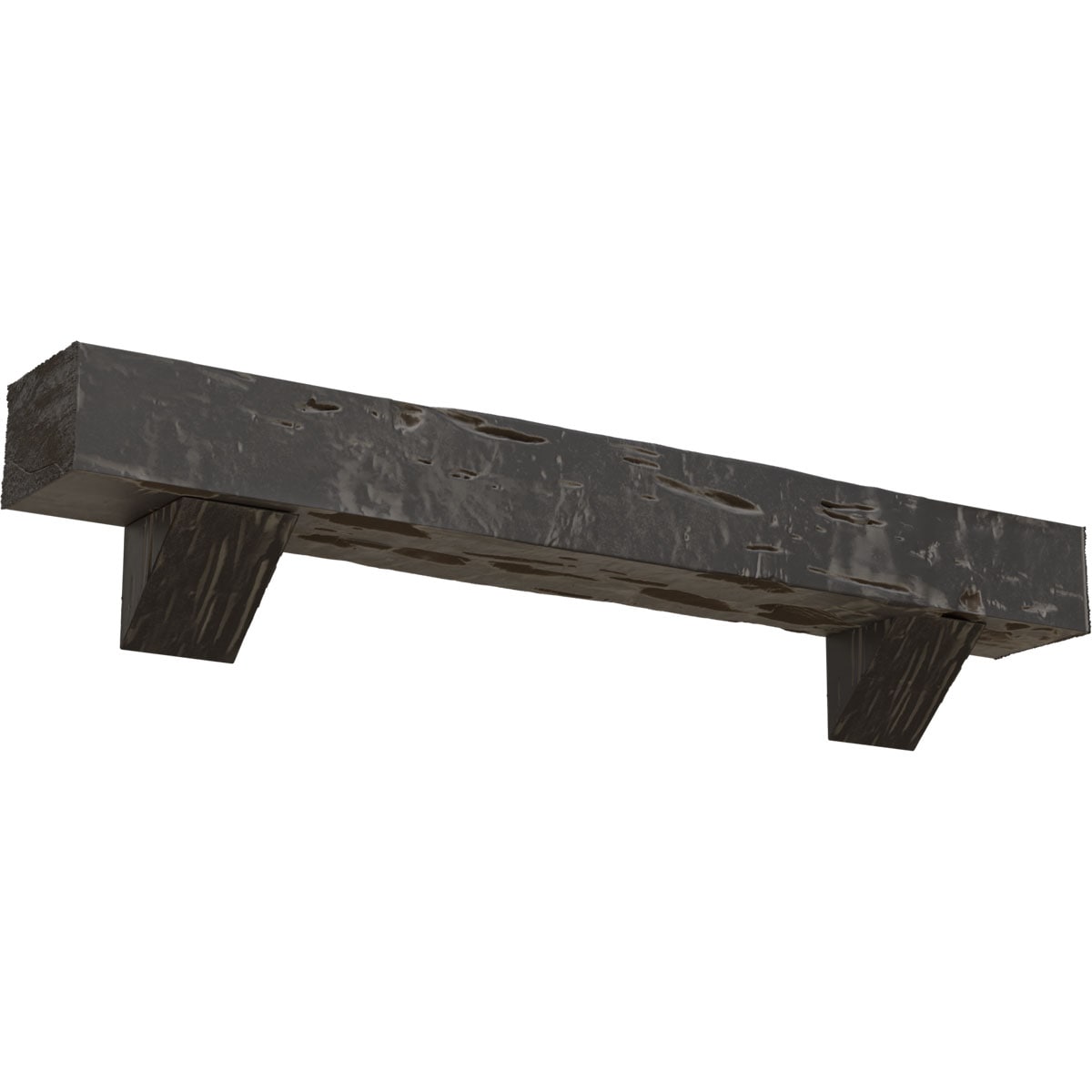 Ekena Millwork MANUPC06X06X72BKAC 72-in W x 6-in H x 6-in D Cedar (Aged) Hollow Urethane Rustic Fireplace Mantel