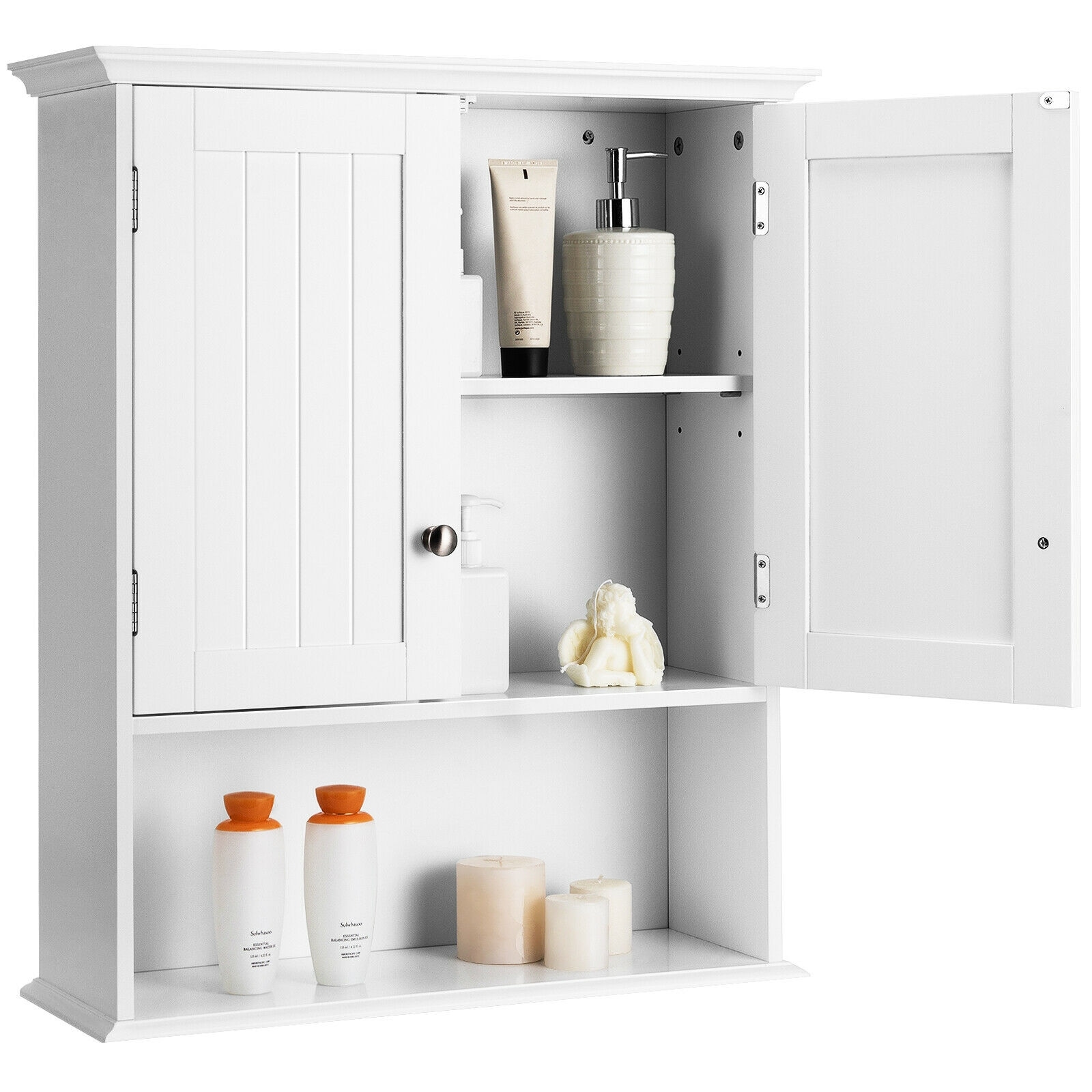 Forclover 23.5-in x 28-in x 7-in White Bathroom Wall Cabinet