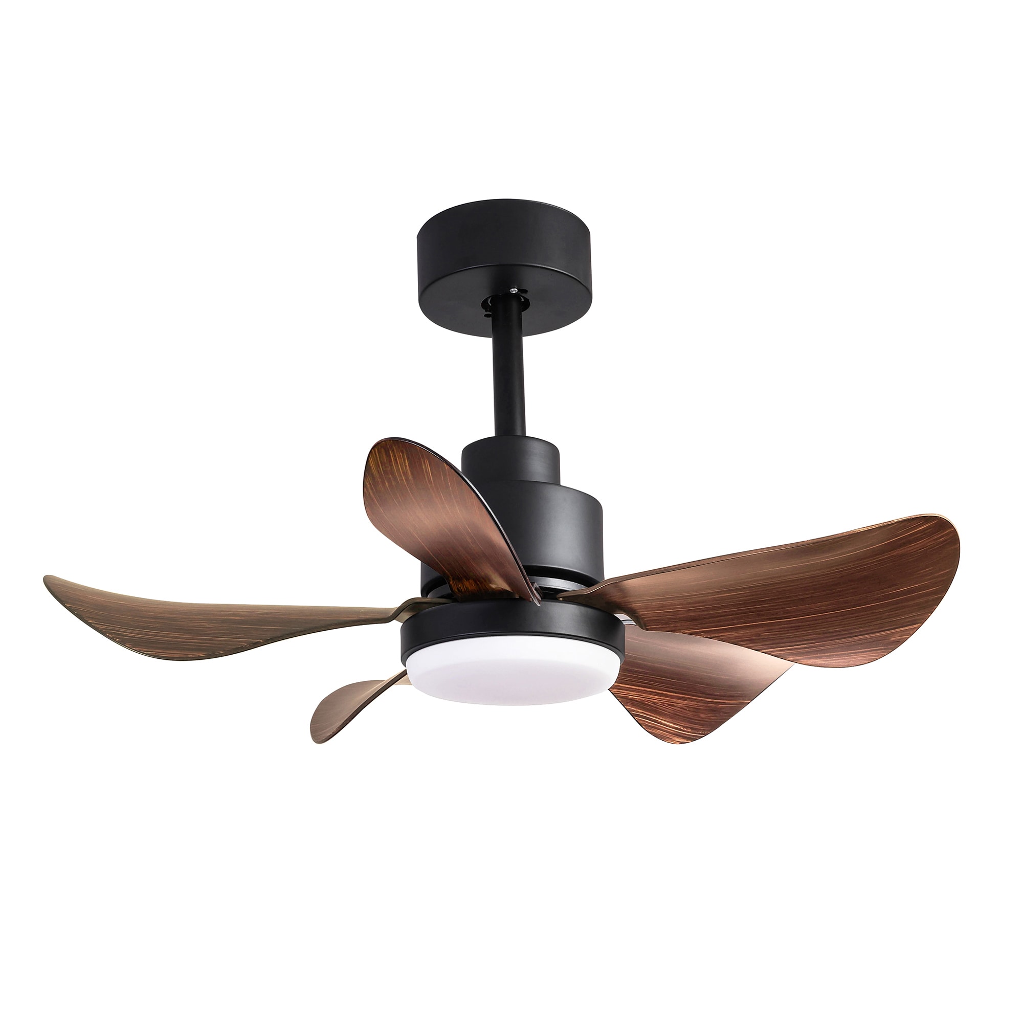 Bybafun YD3100015 28-in Color-Changing Smart Black with Finished Blades Ceiling Fan Light Kit Compatible - Remote Included ( 5 -Blade )