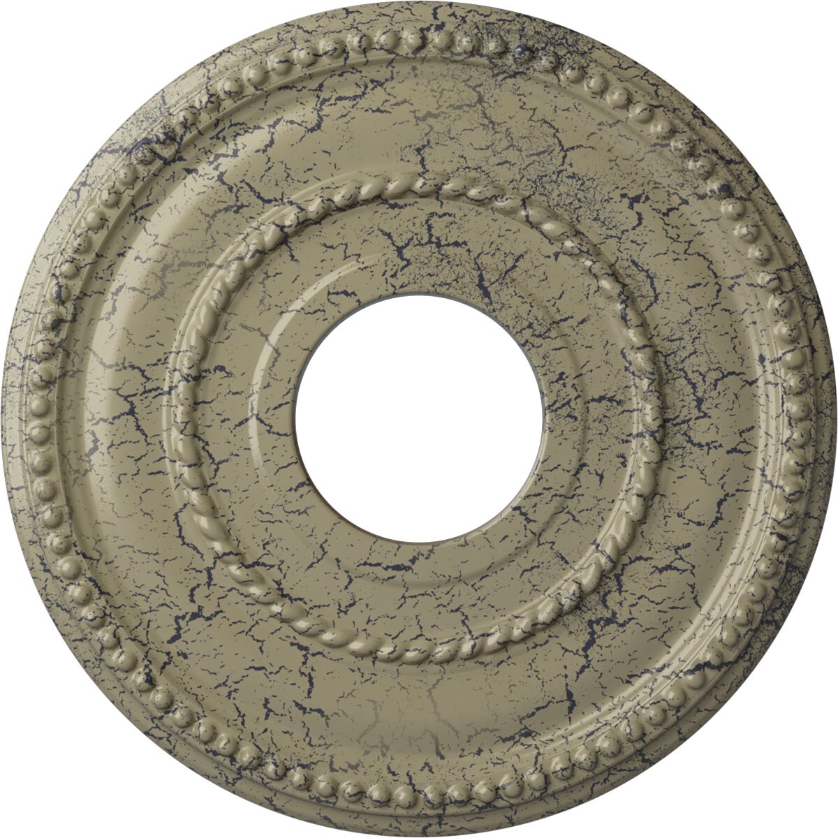 Ekena Millwork CM12VACSC Valeriano 12.125-in W x 12.125-in L Painted Castle Stone Crackle Polyurethane Whole Ceiling Medallion