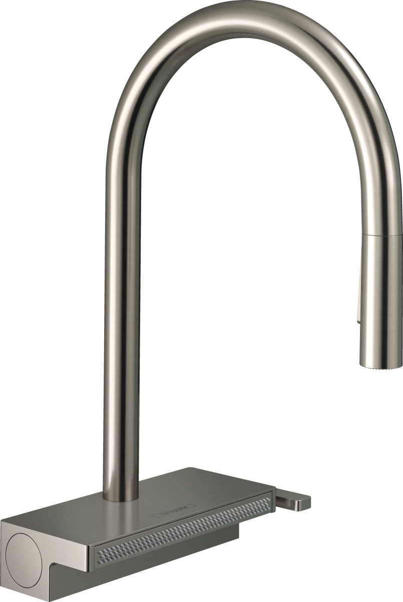 Hansgrohe 73837801 Aquno Select Stainless Steel Optic Single Handle Deck-mount Pull-out Kitchen Faucet with Sprayer