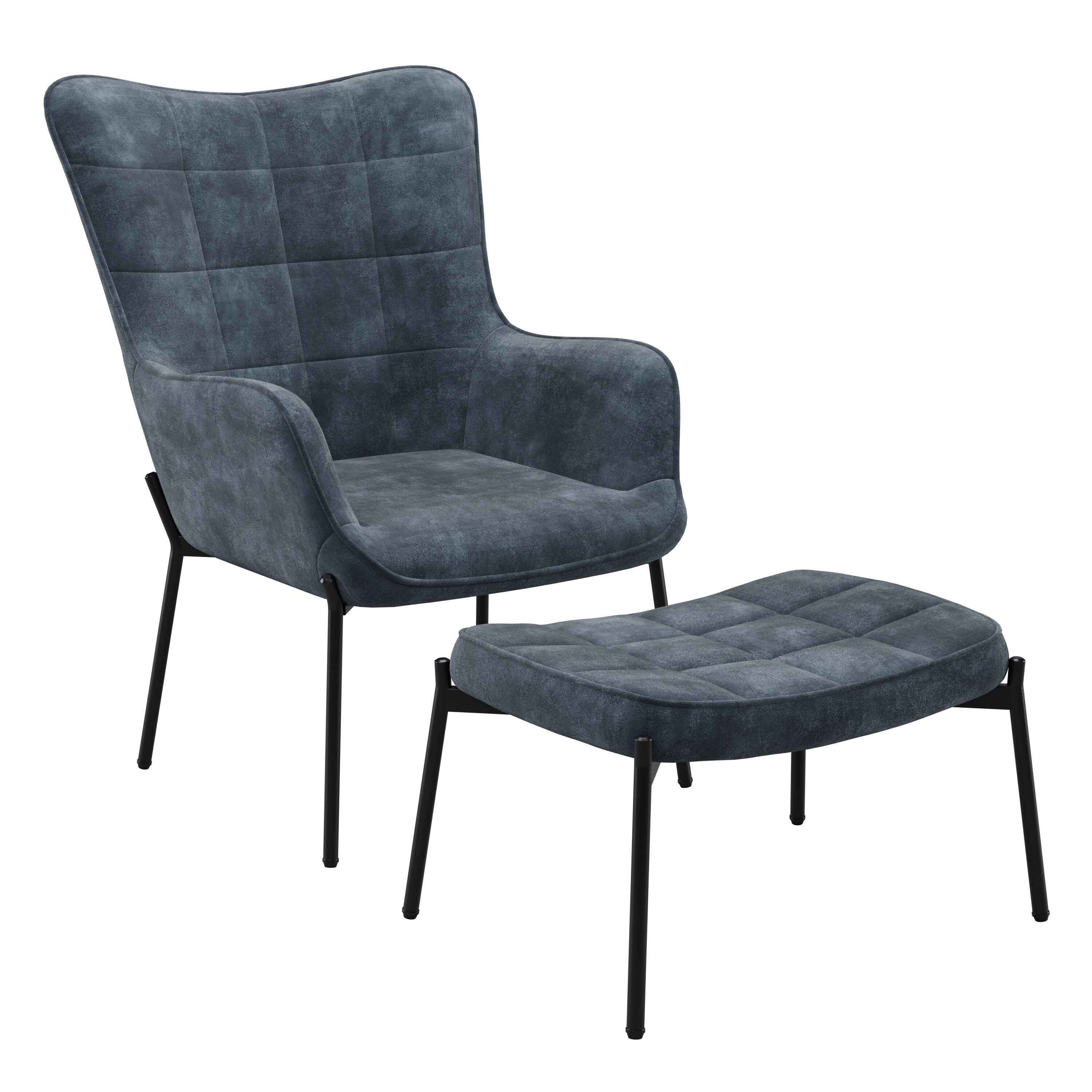 CorLiving LYA-222-C Charlotte Midcentury Dark Teal Accent Chair