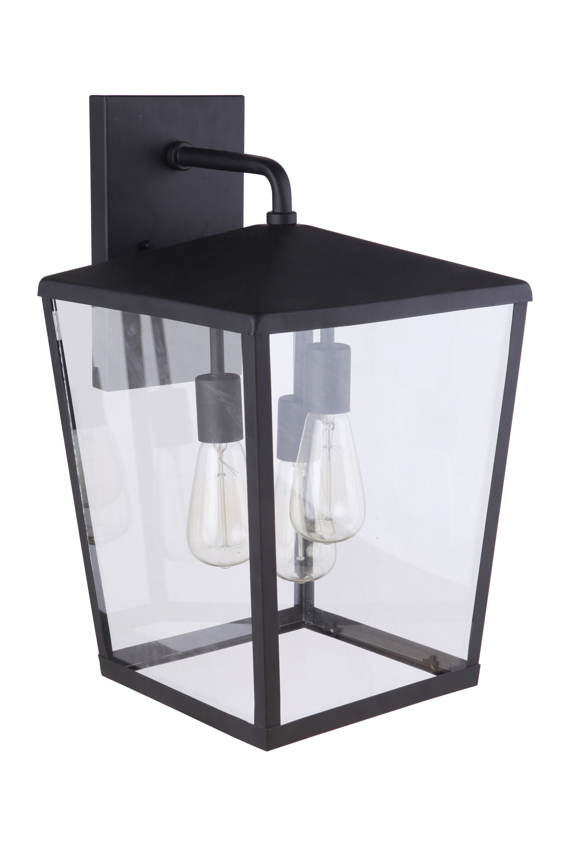 Olsen Midnight Finish 3-Light Outdoor Lantern in Direct Wired Electric