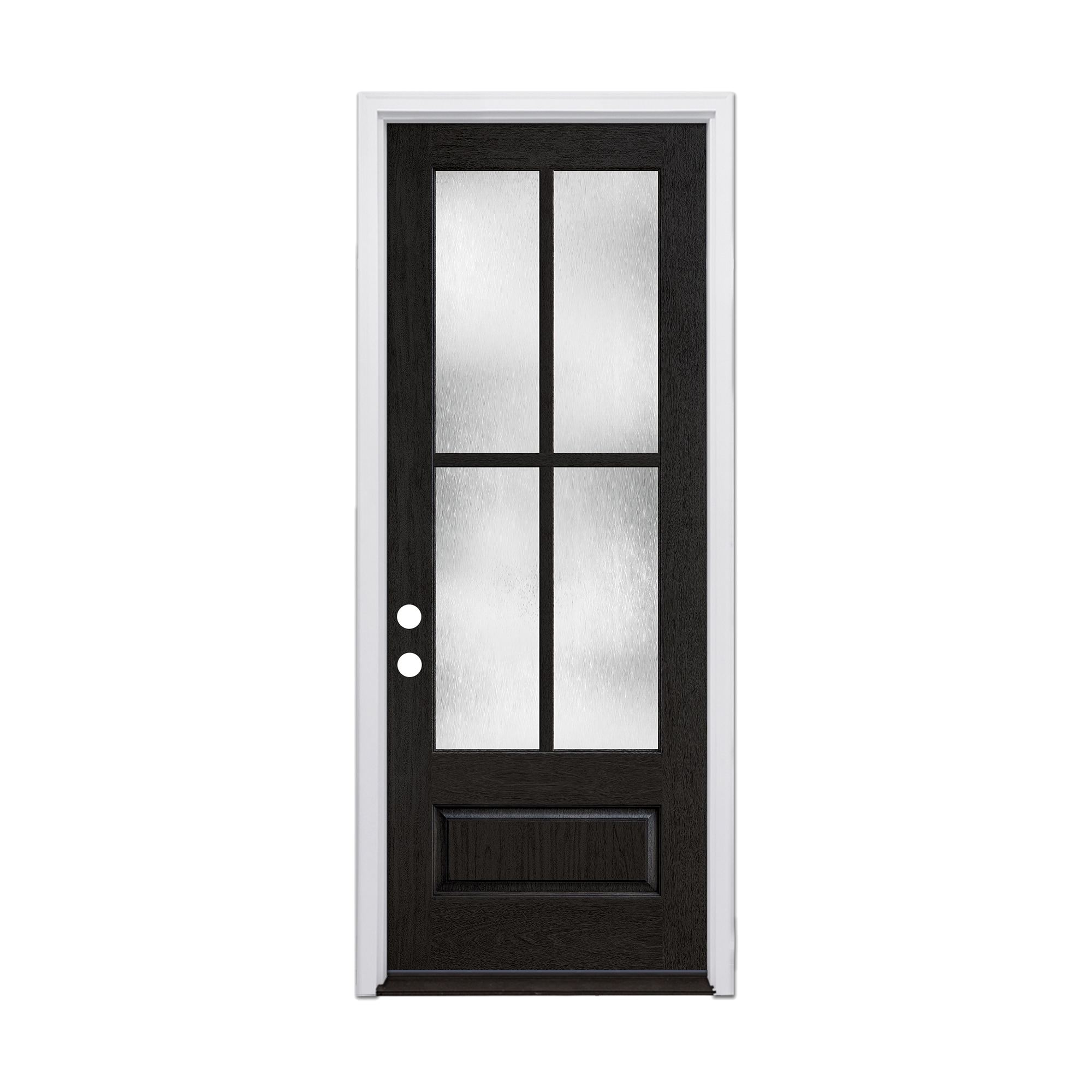 Therma-Tru 36-in x 96-in Fiberglass 3/4 Lite Stained Prehung Front Door with Brickmould Insulating Core