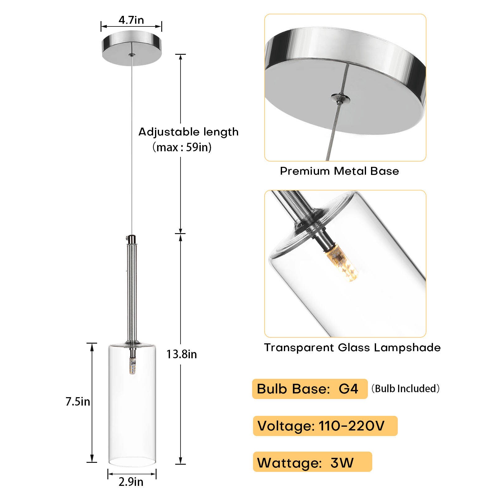 LamQee 06FTL0239CBK Pendant-Lights - View #9