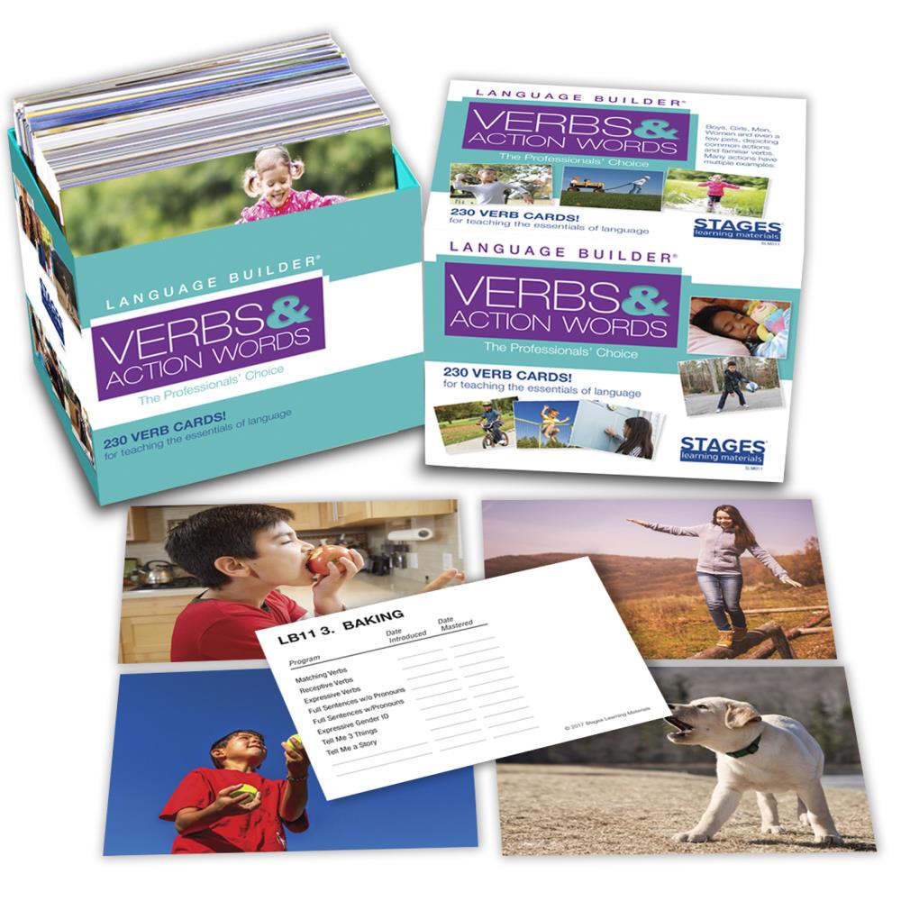Stages Learning Materials SLM011 Language Builder Picture Cards, Verbs