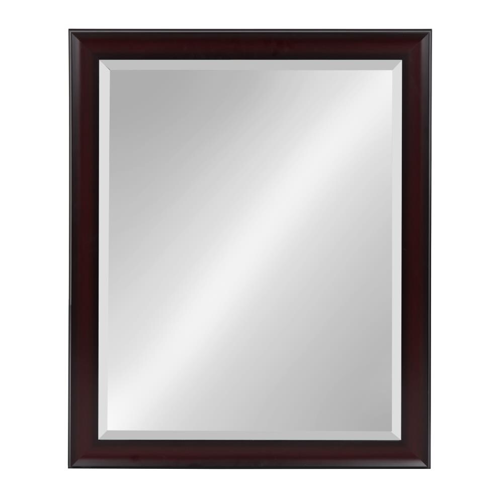 DesignOvation Scoop 26-in W x 32-in H Cherry Framed Wall Mirror at ...