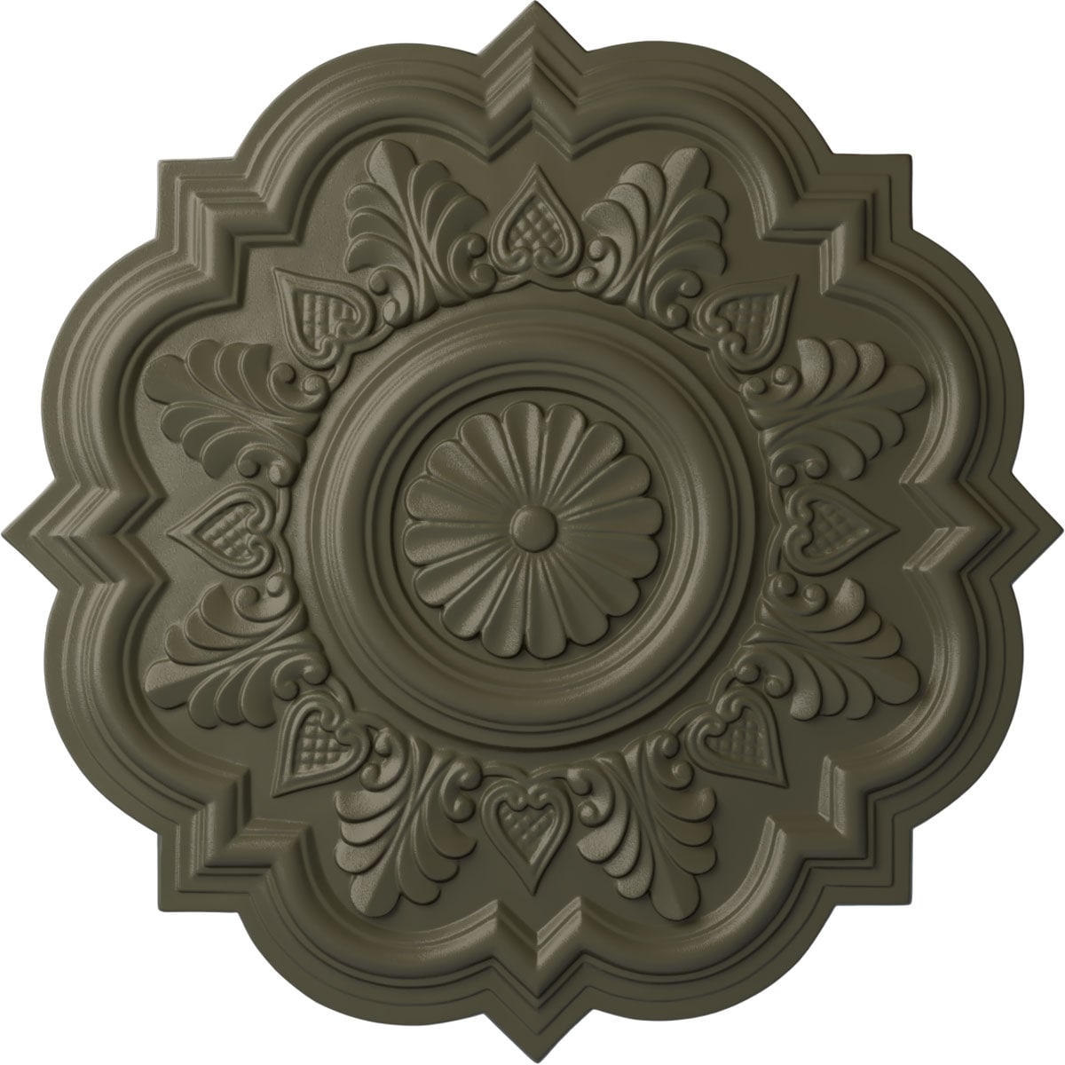 Ekena Millwork CM20DRWHF Deria 20.25-in W x 20.25-in L Painted Witch Hazel Polyurethane Whole Ceiling Medallion