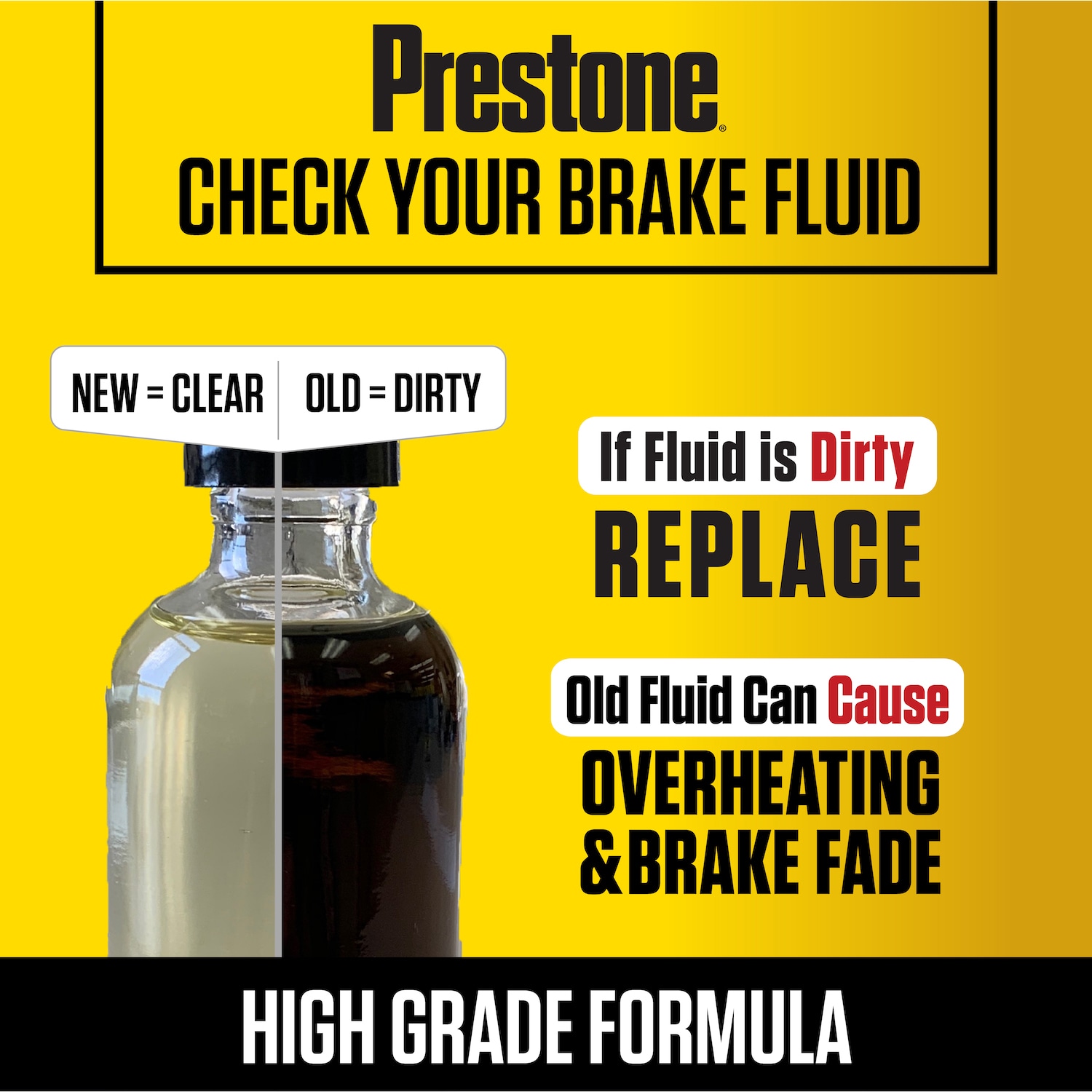 Prestone Brake Fluid DOT4 - 12 fl oz - 50,000 Mile Fluid Life