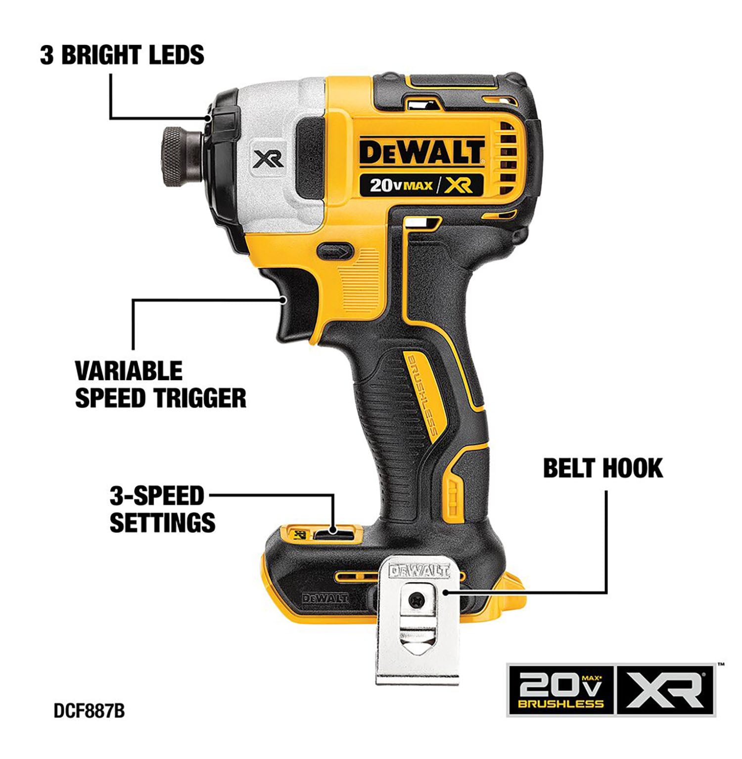 DEWALT XR 4-Tool 20-Volt Max Brushless Power Tool Combo Kit with