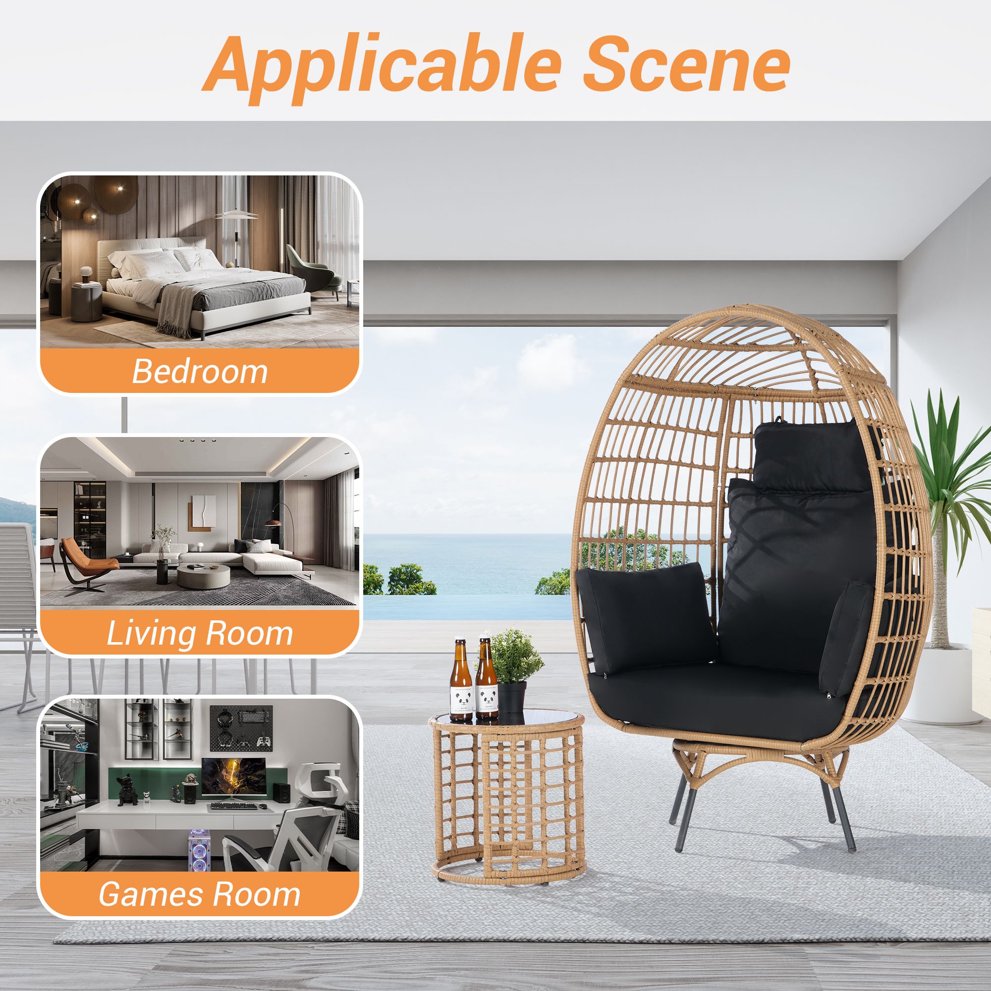 SANSTAR L-RJDC66BK-AD Patio-Conversation-Sets - View #8