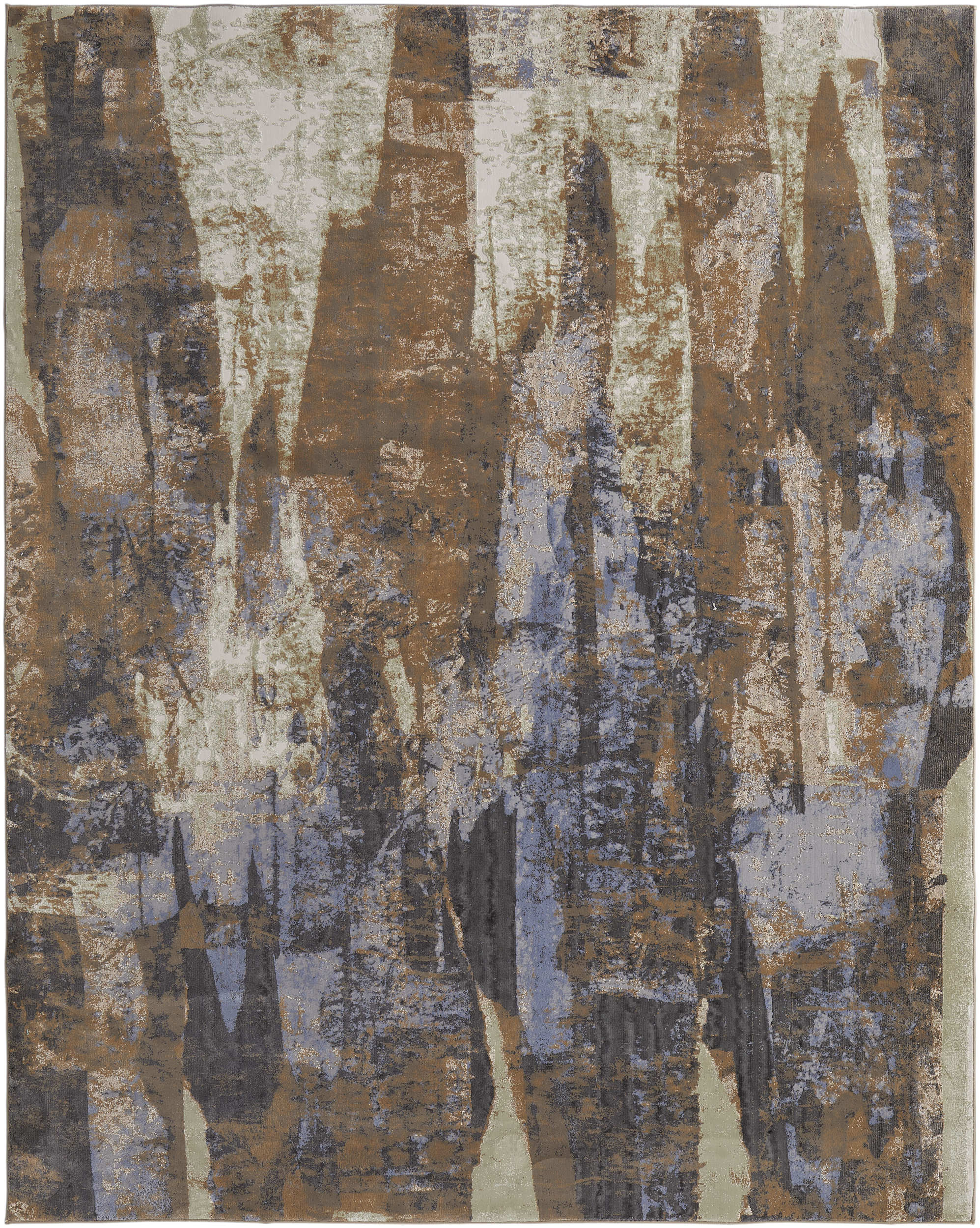 Room Envy CLOR39K6BLUTANE70 5 x 8 (ft) Loomed Polypropylene Brown/Blue/Ivory Rectangular Indoor Abstract Area rug