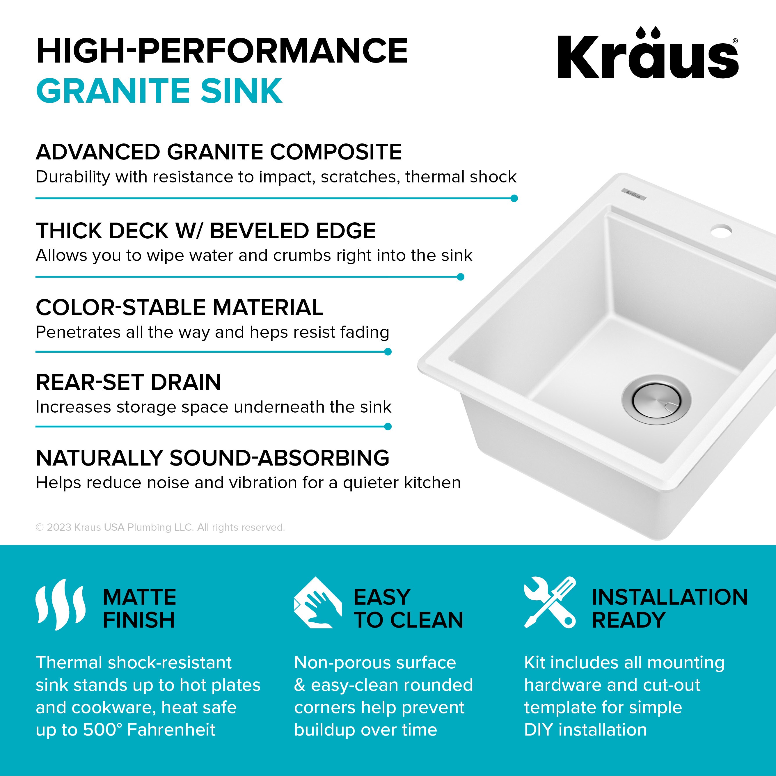 Kraus KGTW12-18WH Bar-Prep-Sinks - View #14