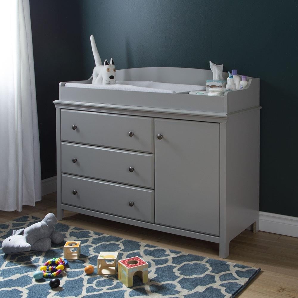 light gray changing table