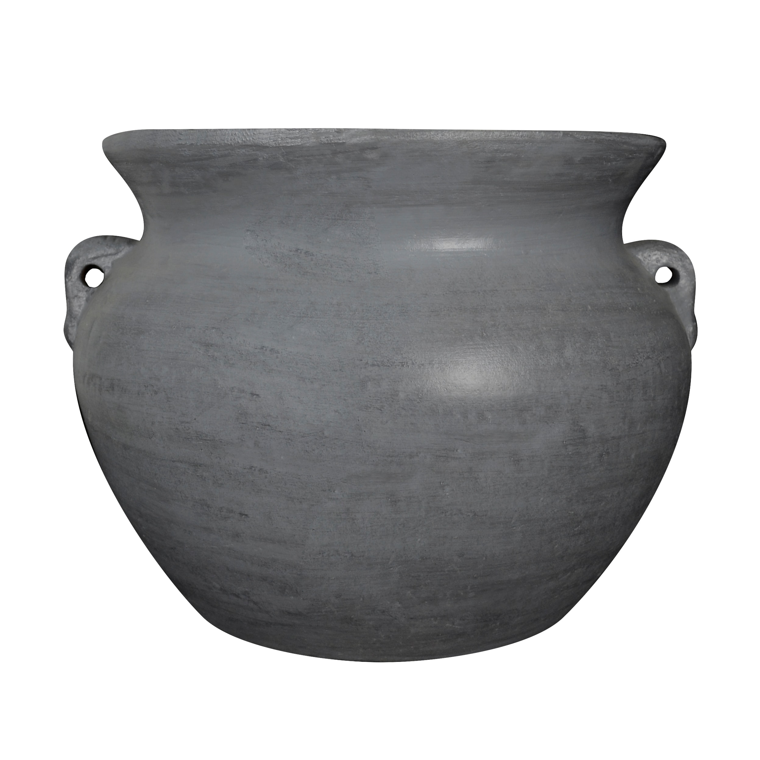 Style Selections NACS-GY-L1 Round Gray Clay Outdoor Planter