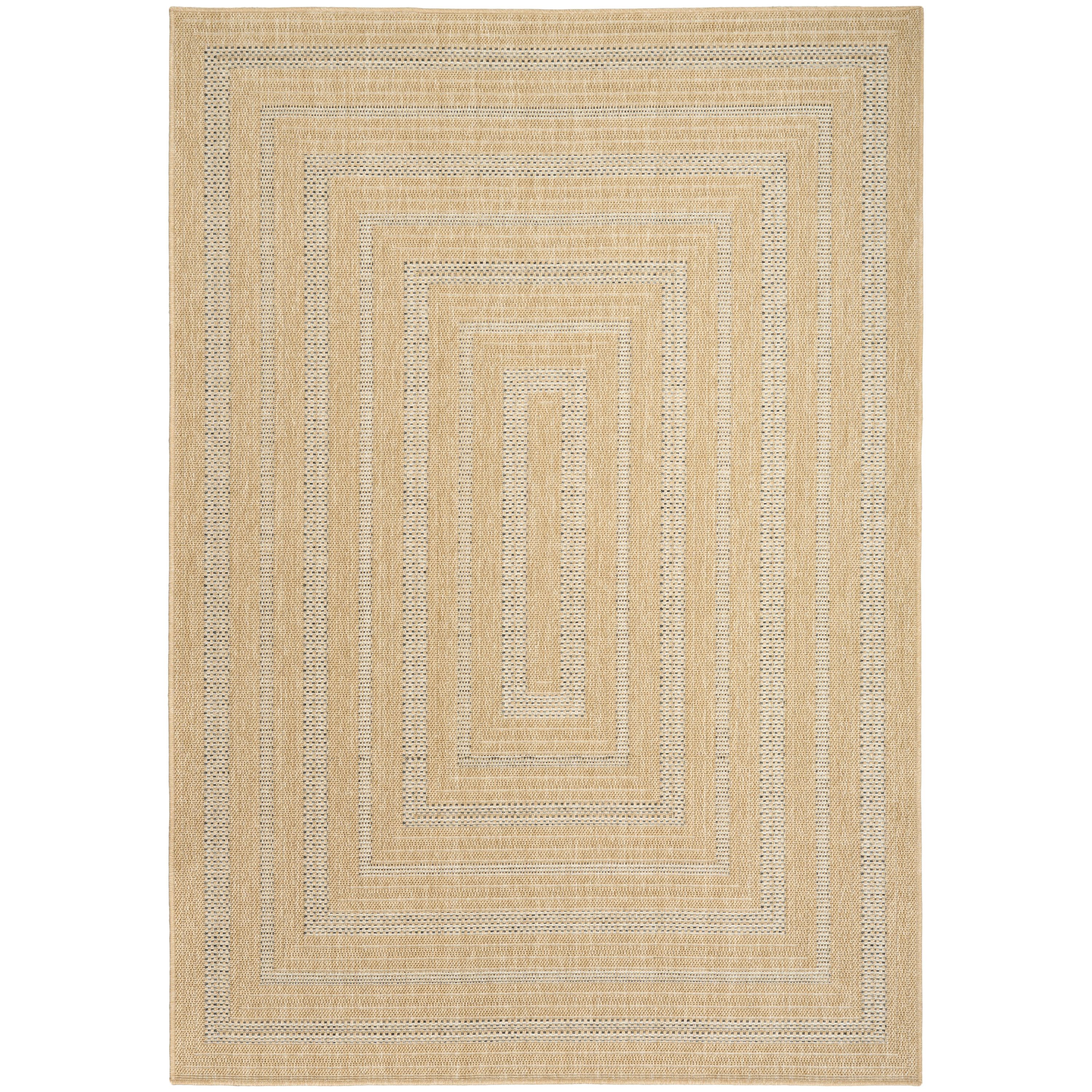 Nourison 841491140796 Tulum 5'3" x 7' Taupe Grey Indoor/Outdoor Rug