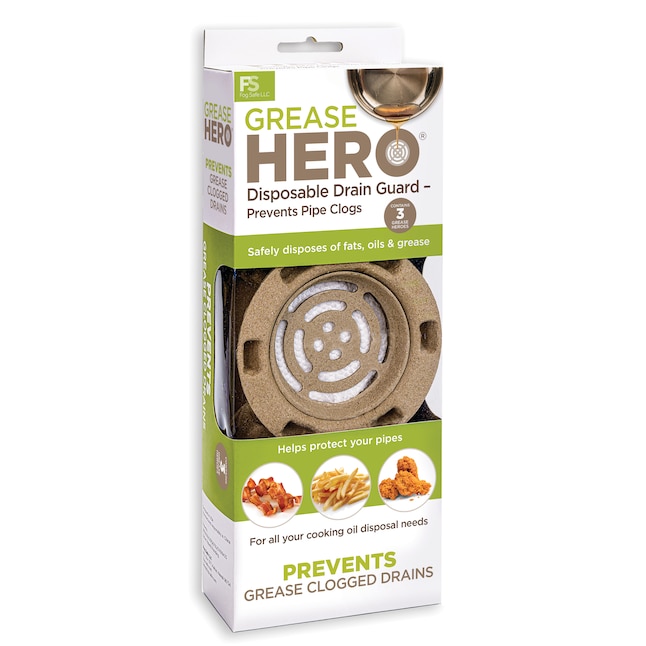 GREASE HERO 3.5-in Brown Recycled Paper Pulp Rust Resistant Disposal Drain  Guard in the Kitchen Sink Strainers & Strainer Baskets department at