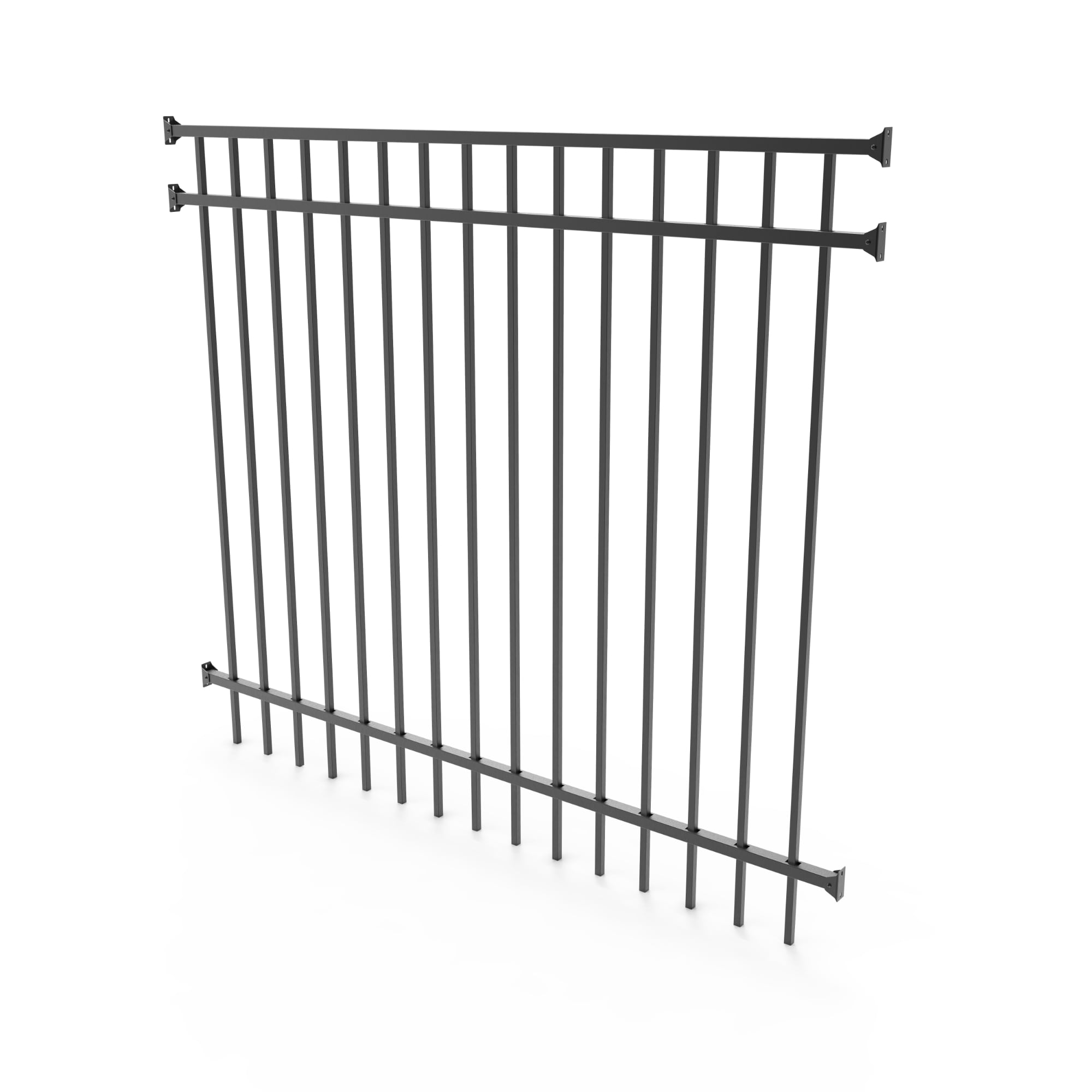 Deckorators 555775 5-ft H x 6-ft W Textured Black Aluminum Decorative Blank Spaced picket Fence panel