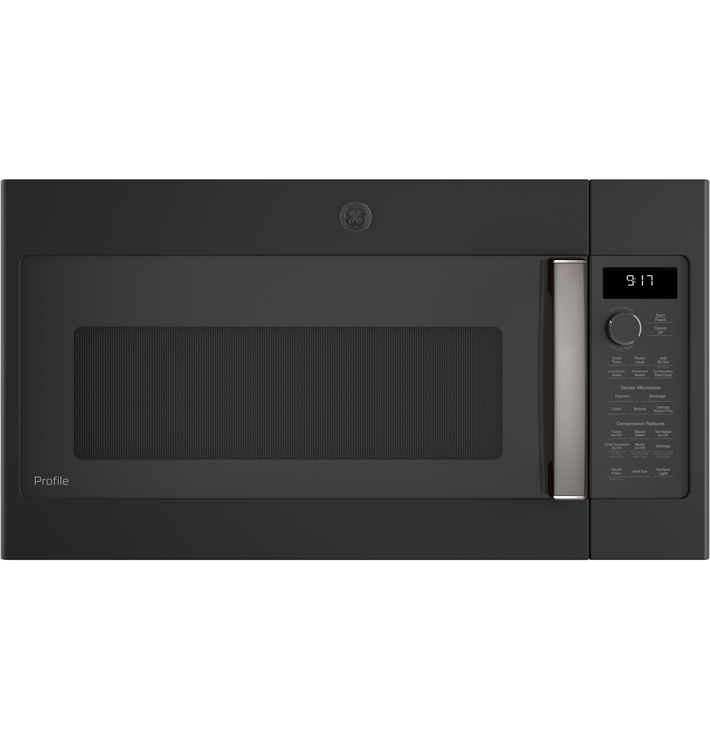 GE PVM9179FLDS Profile 1.7-cu ft Over-the-Range Convection Microwave with Sensor Cooking (Black Slate)