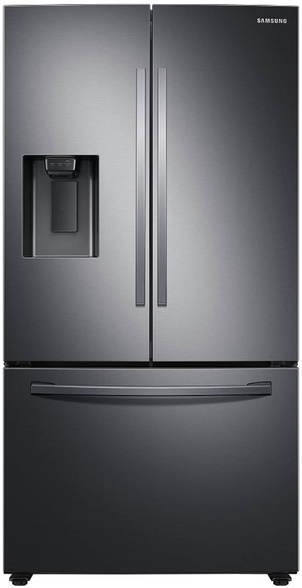 Samsung 27 Cu Ft French Door Refrigerator With Dual Ice Maker Fingerprint Resistant Black Stainless Steel Energy Star In The French Door Refrigerators Department At Lowes Com