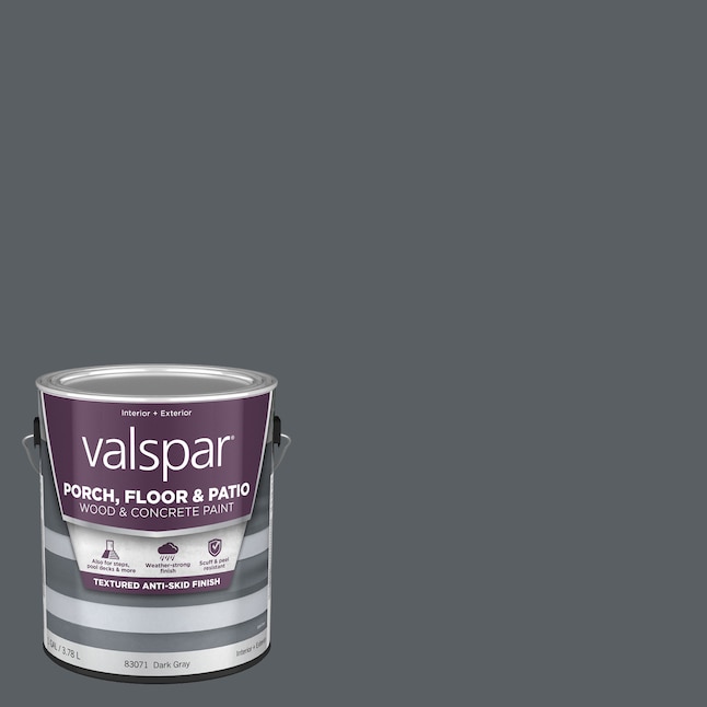 Valspar Dark Gray Satin Exterior Anti Skid Porch And Floor Paint 1 Gallon In The Department At Com - Lowe S Concrete Paint Color Chart