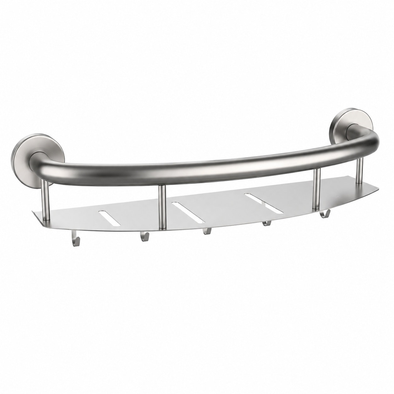 Aoibox  18 Inch Stainless Steel Shower Grab Bar with Storage Shelf 2 in 1 Wall Mount Safety Handrail 300 lb Support