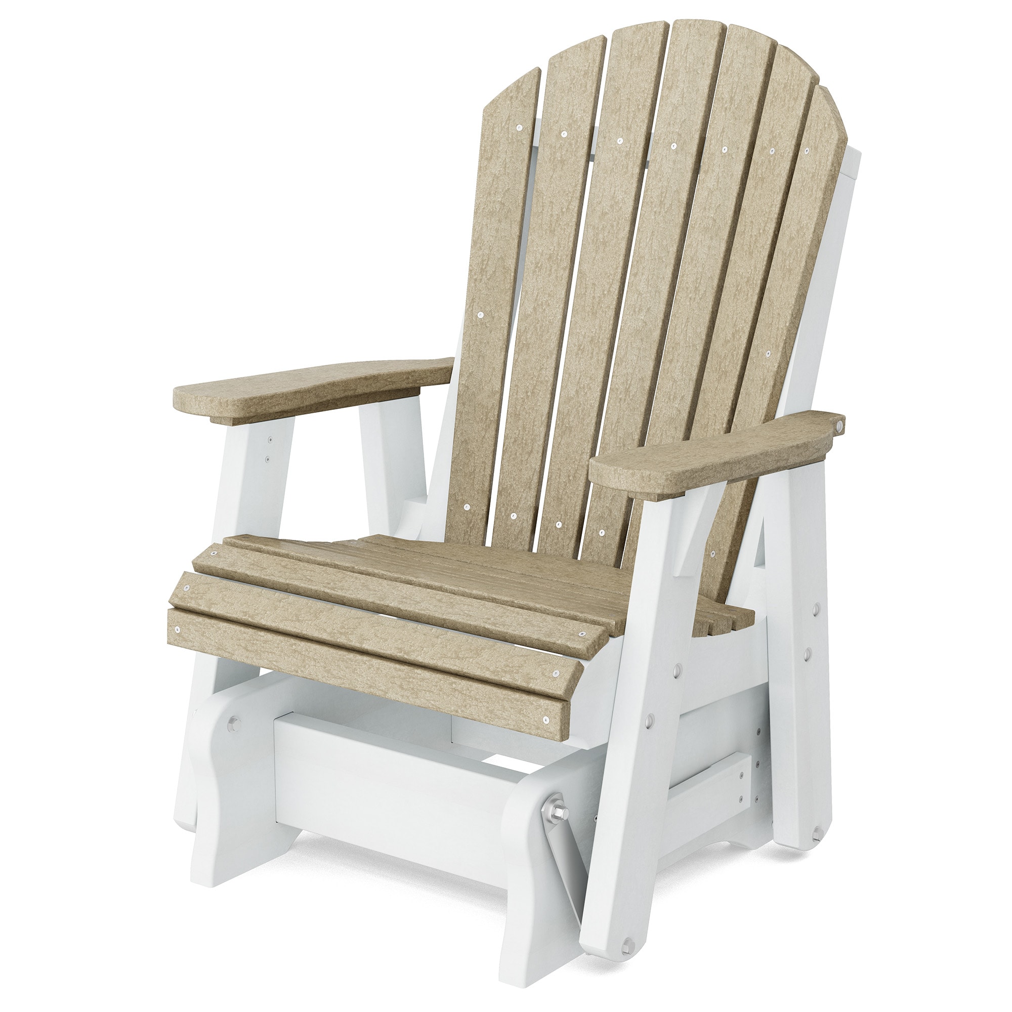 Wildridge LCC-106-WW-BW Heritage 1 -person Weathered Wood/White HDPE Outdoor Glider