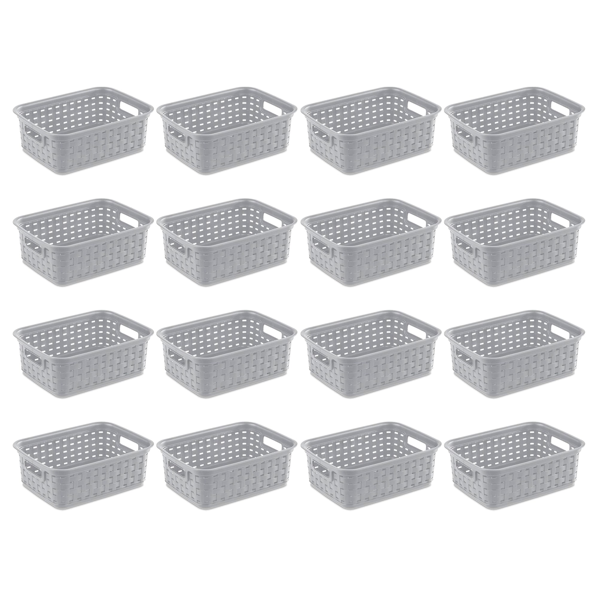 Sterilite 326788 16 -Pack ( 8.75-in W x 4-in H x 11.5-in D ) Gray Plastic Basket
