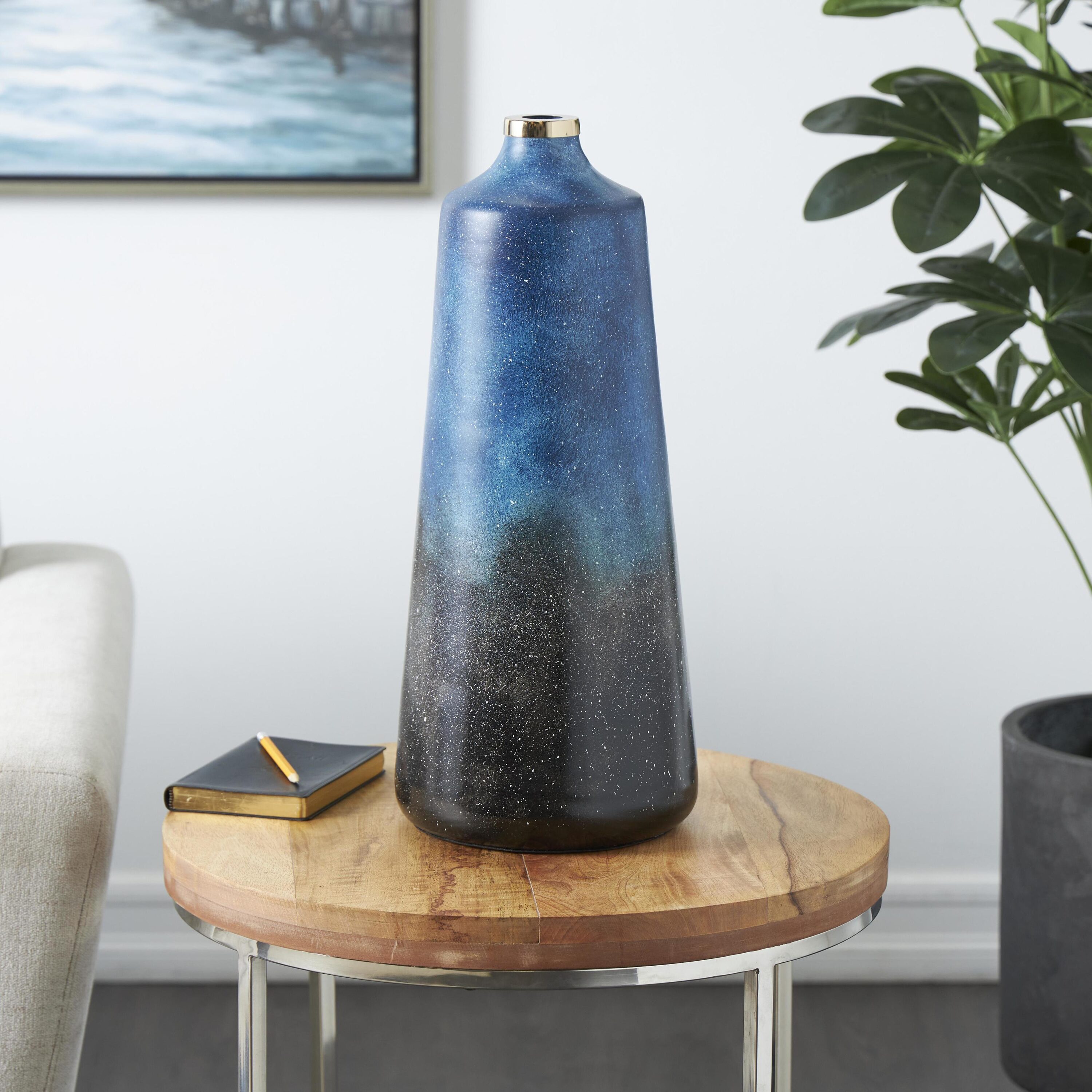 Grayson Lane 820499 Blue Glass Modern Vase