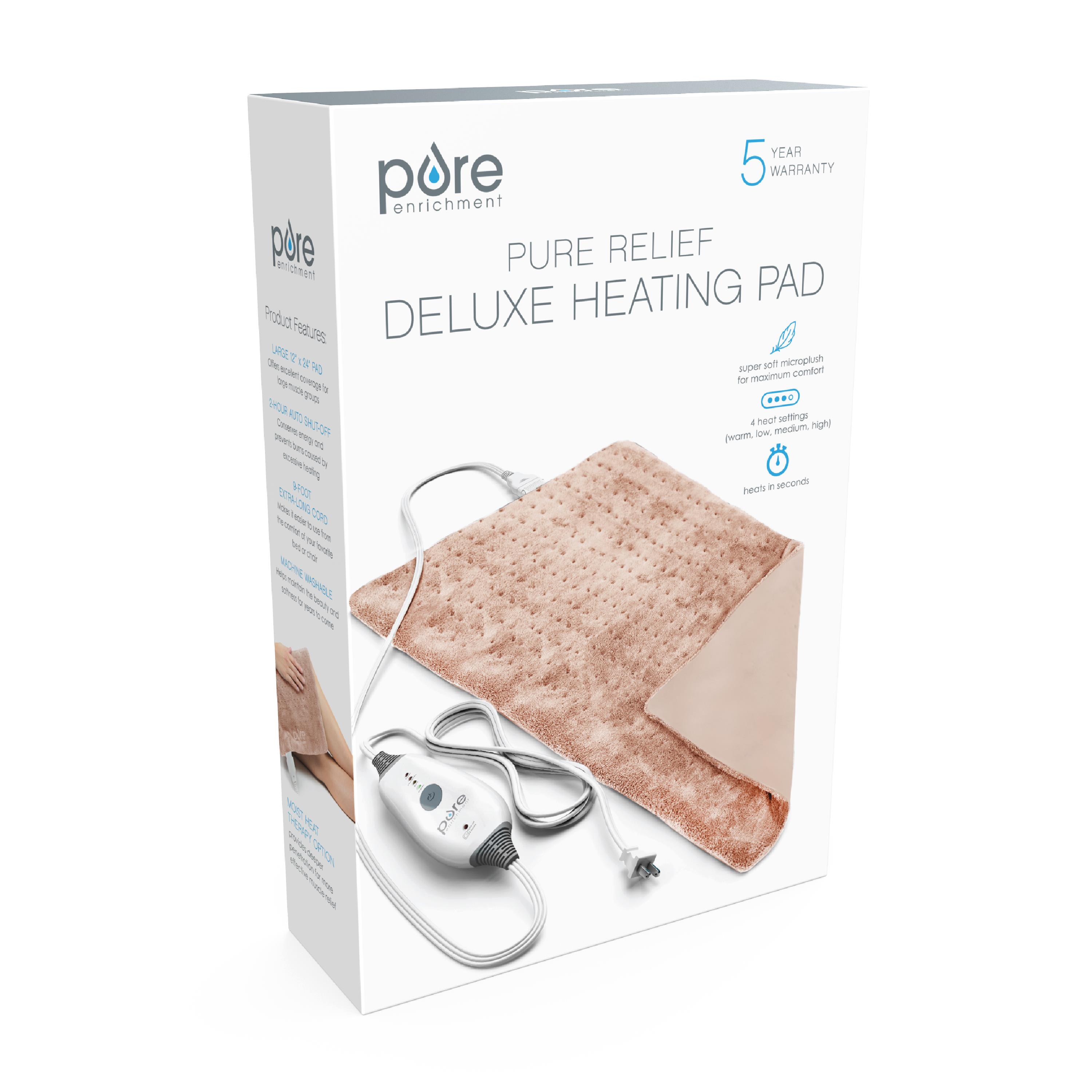 Mauve Microplush Full Body Heating Pad with InstaHeat Settings