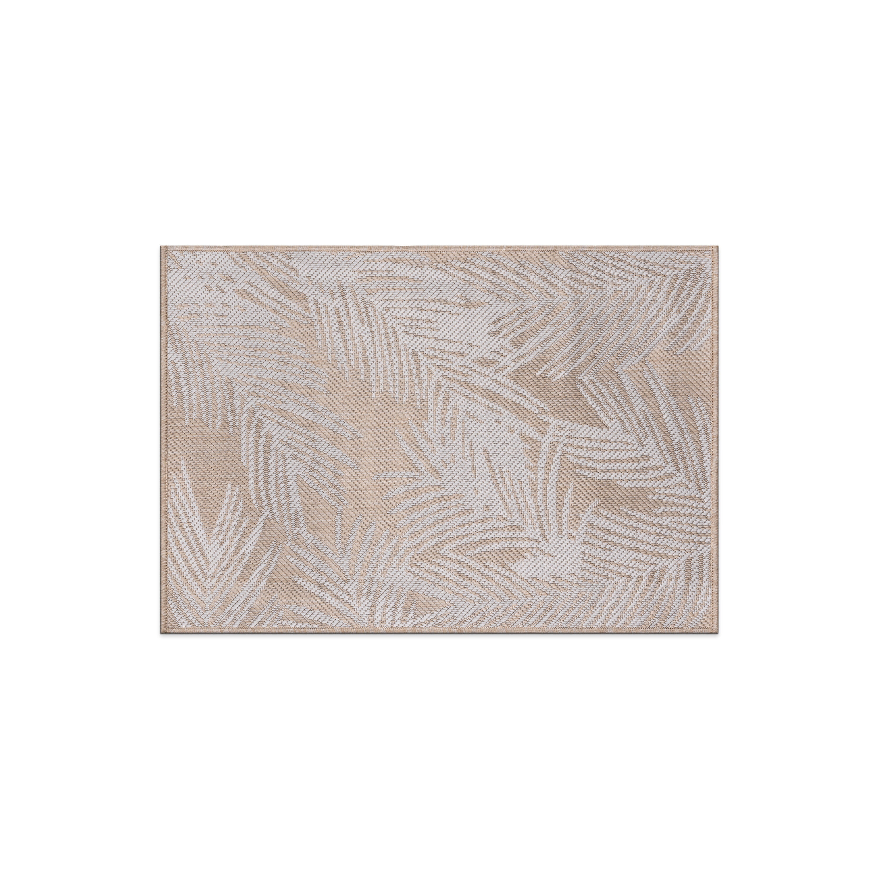 World Rug Gallery 118NATURAL2X3 Summer 2 x 3 (ft) Loomed Polypropylene Natural Rectangular Indoor/Outdoor Floral/Botanical Tropical Area rug