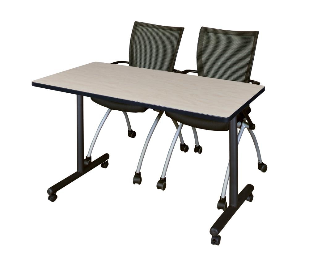 Regency MKTRCC4824PL09BK Training Off-white 4-Person Training Table (48-in W x 29-in H)
