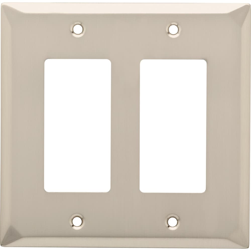 Brainerd W35853-SN-UC Mornington 2 -Gang Standard Size Satin Nickel Natural fiber Indoor Decorator Wall Plate