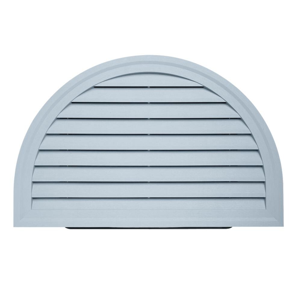  243329 18-in x 20-in Blue Half Round Vinyl Gable Louver Vent