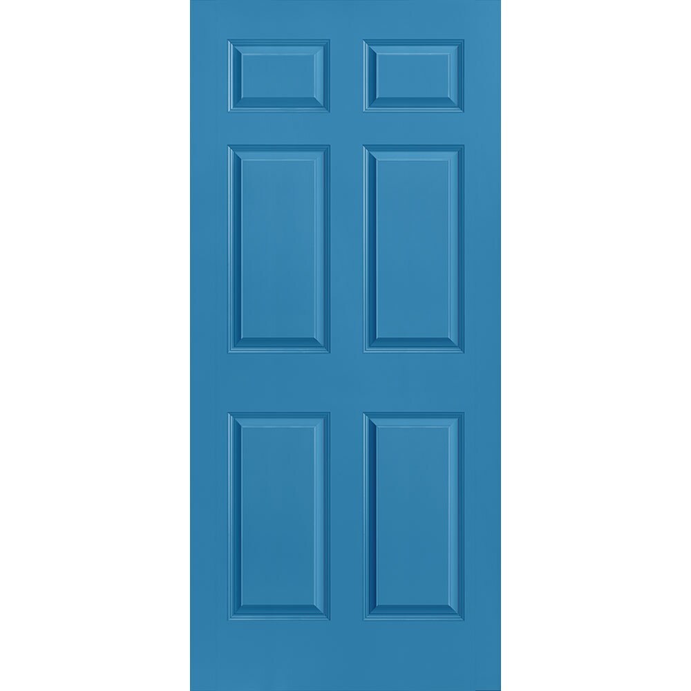 Masonite 1317295 Traditional 36-in x 80-in Blue Heron 6-panel Smooth Solid core Prefinished Molded composite Slab Door