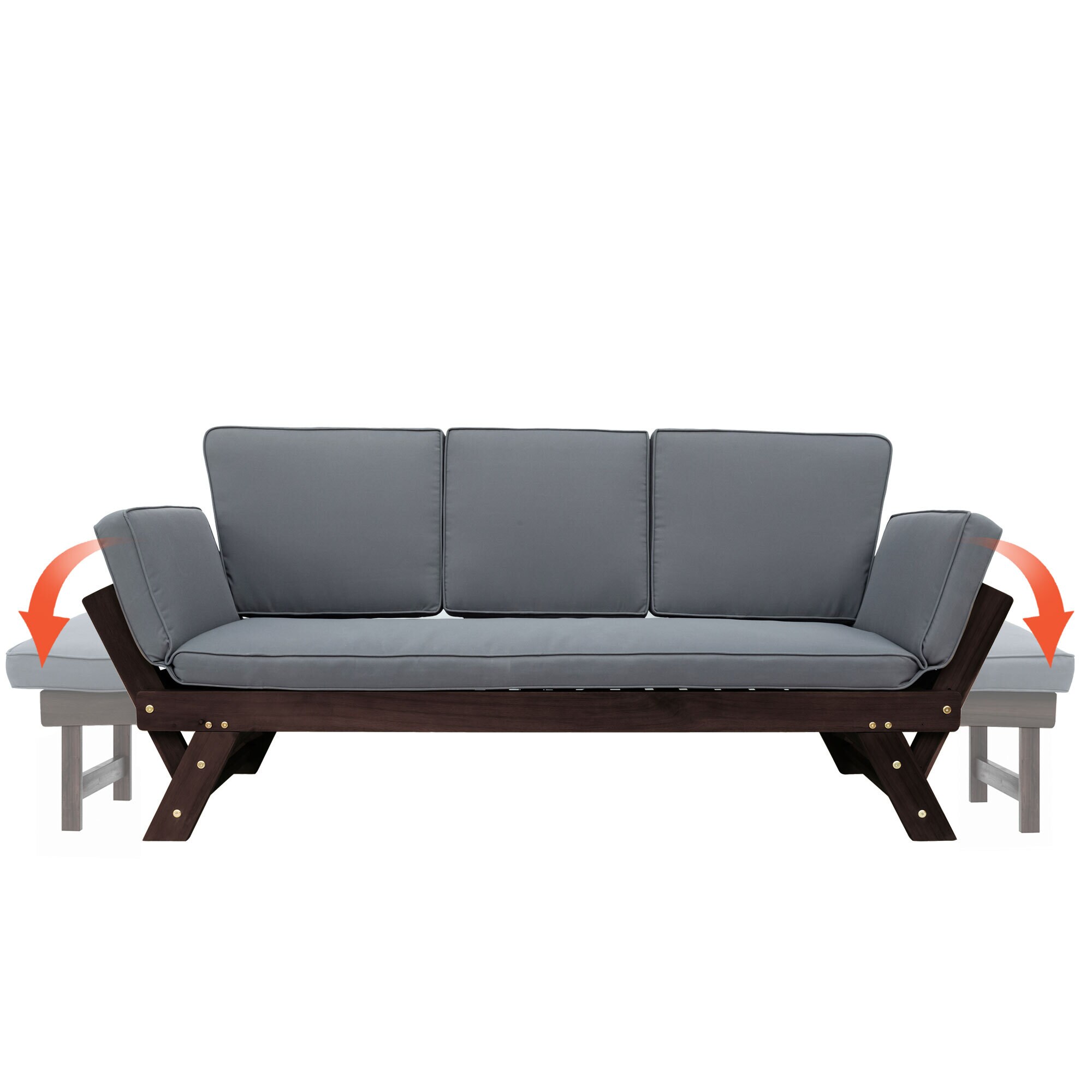 Flynama YC-V-0141AAE Rattan Patio Conversation Set with Gray Cushions