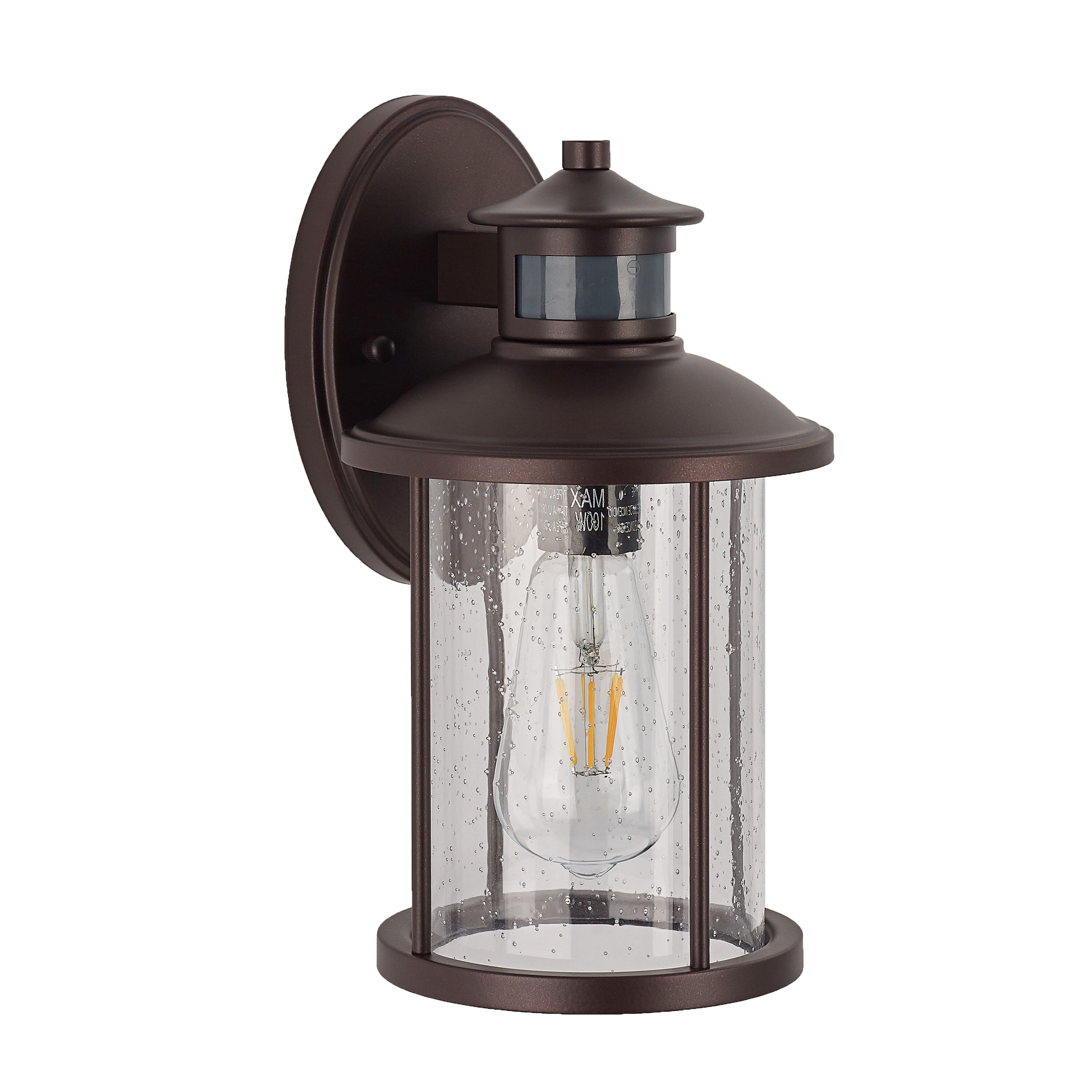 MICSIU 220091 Savitar 1 -Light 11.5-in H Oil-rubbed Bronze Hardwired Motion Sensor Dusk to Dawn Outdoor Wall Light